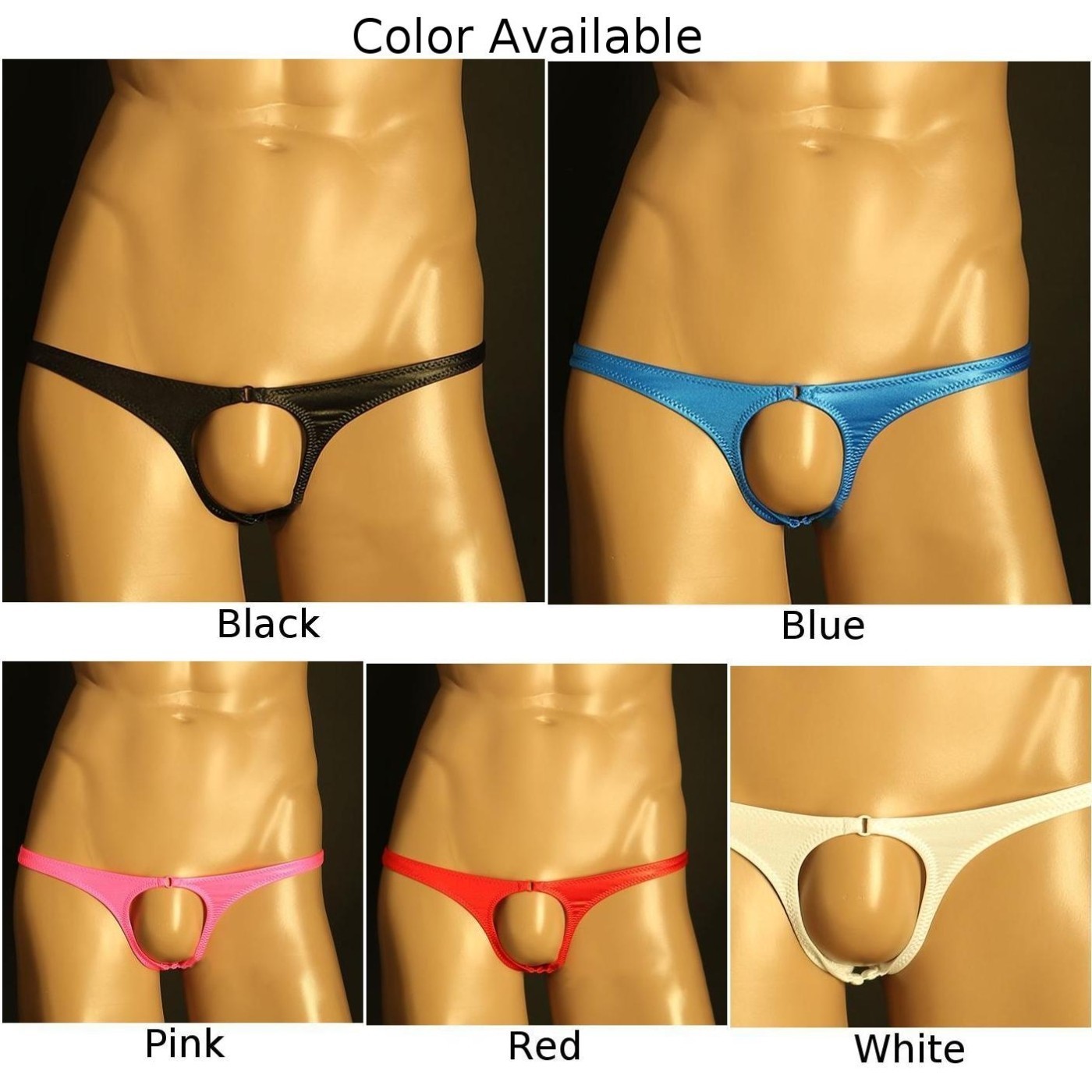Men Underwear Briefs All Seasons Thong Underpants Breathable Hollow Out