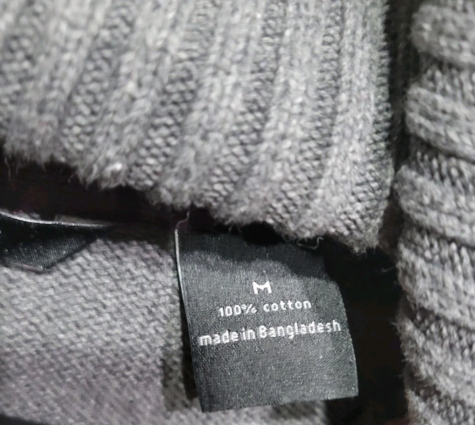 Sean John Knit Turtle Neck Sweater Gray Mens Medium