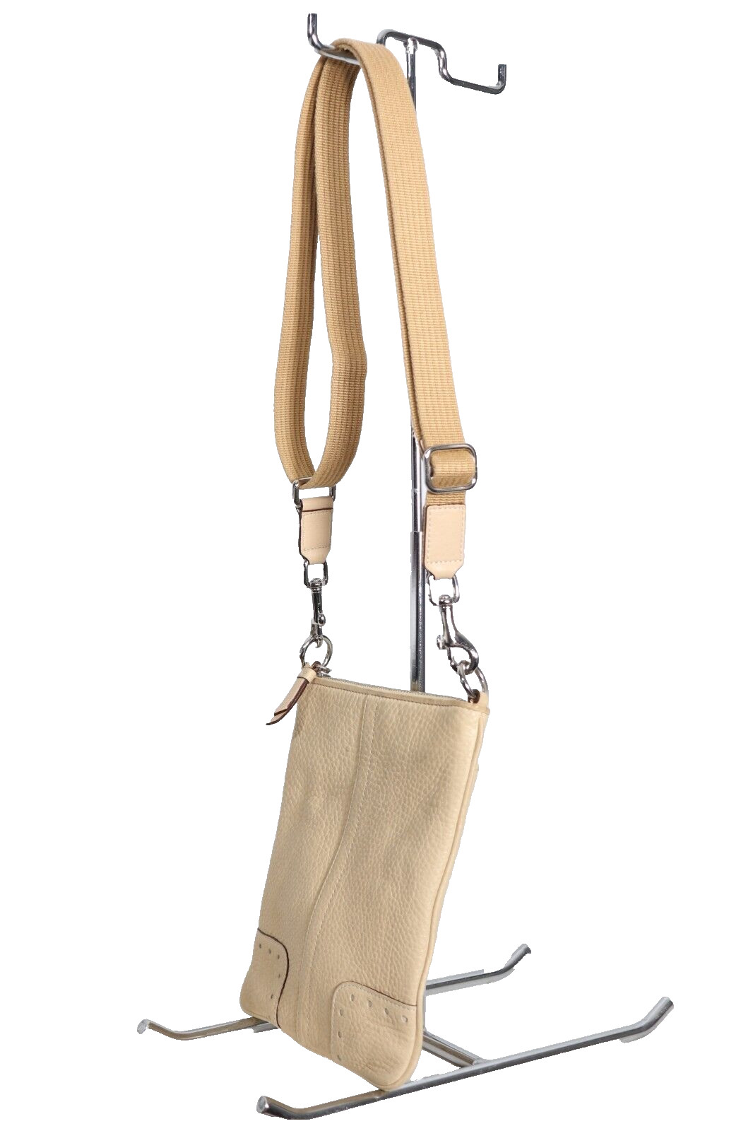Coach Factory Women’s Small Ivory 9760 Swing Pack Purse Pebbled Cross Body Bag
