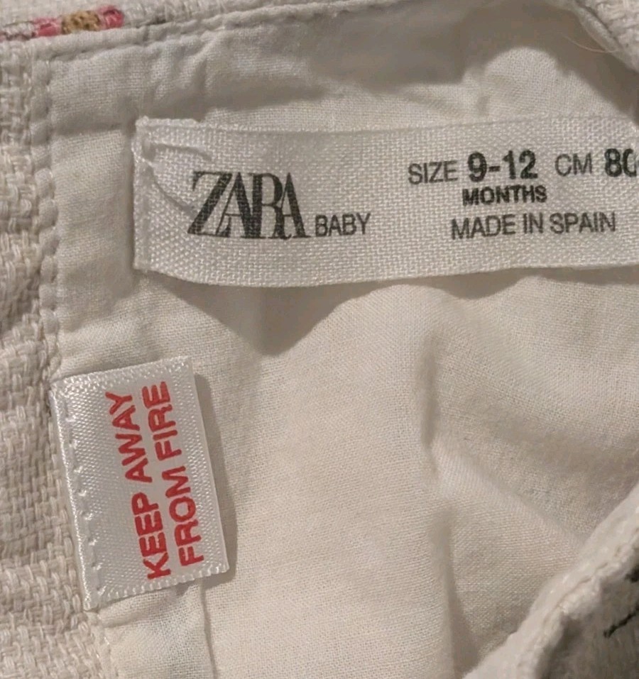 Zara Infant Cottage Core Floral 9-12 Months Button Lined Cotton Dress
