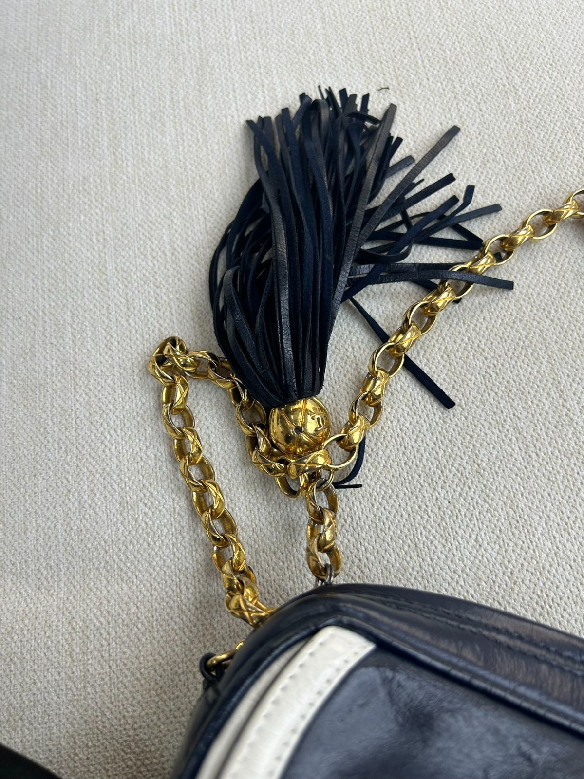 Chanel Camera Crossbody Bag Blue Leather Silver Flap Chain Pre-Owned France