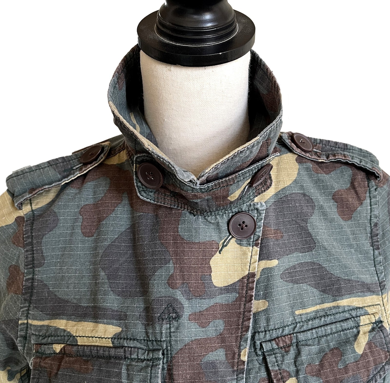 MADEWELL Camo Military Cargo Utility Jacket Green Khaki Size XS Cotton