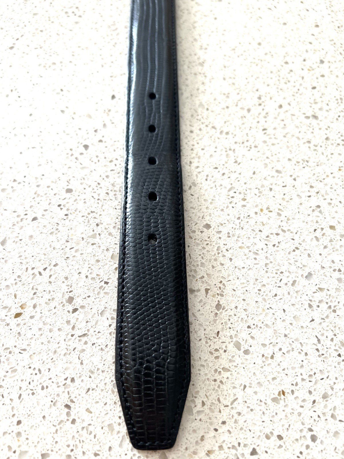 Black Croc Embossed 1.25 Wide 36 Leather Belt Size 34 Made in America