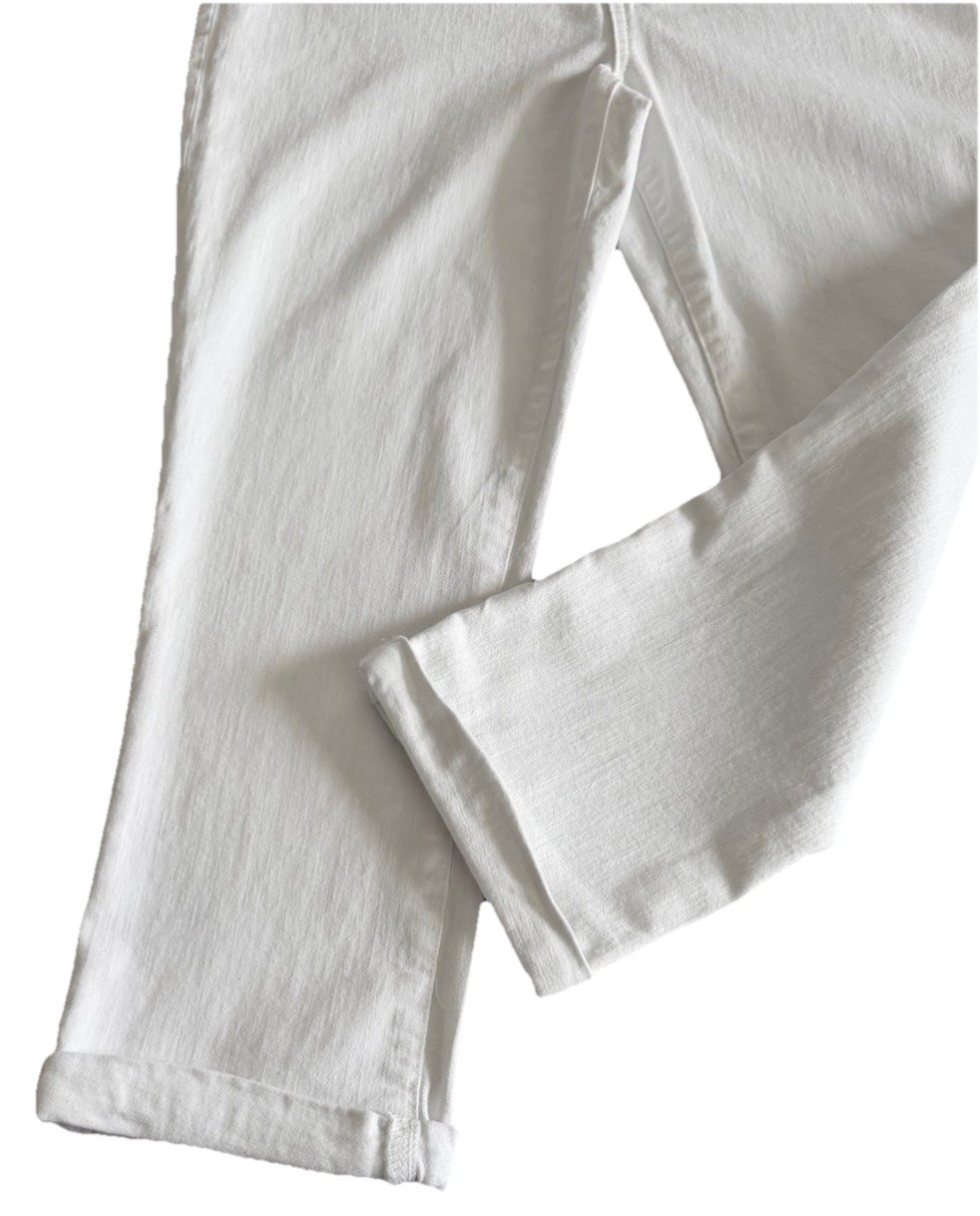 NYDJ Stretchy Optic White Cropped Cuffed Skinny Denim Jeans Size 12 34×24