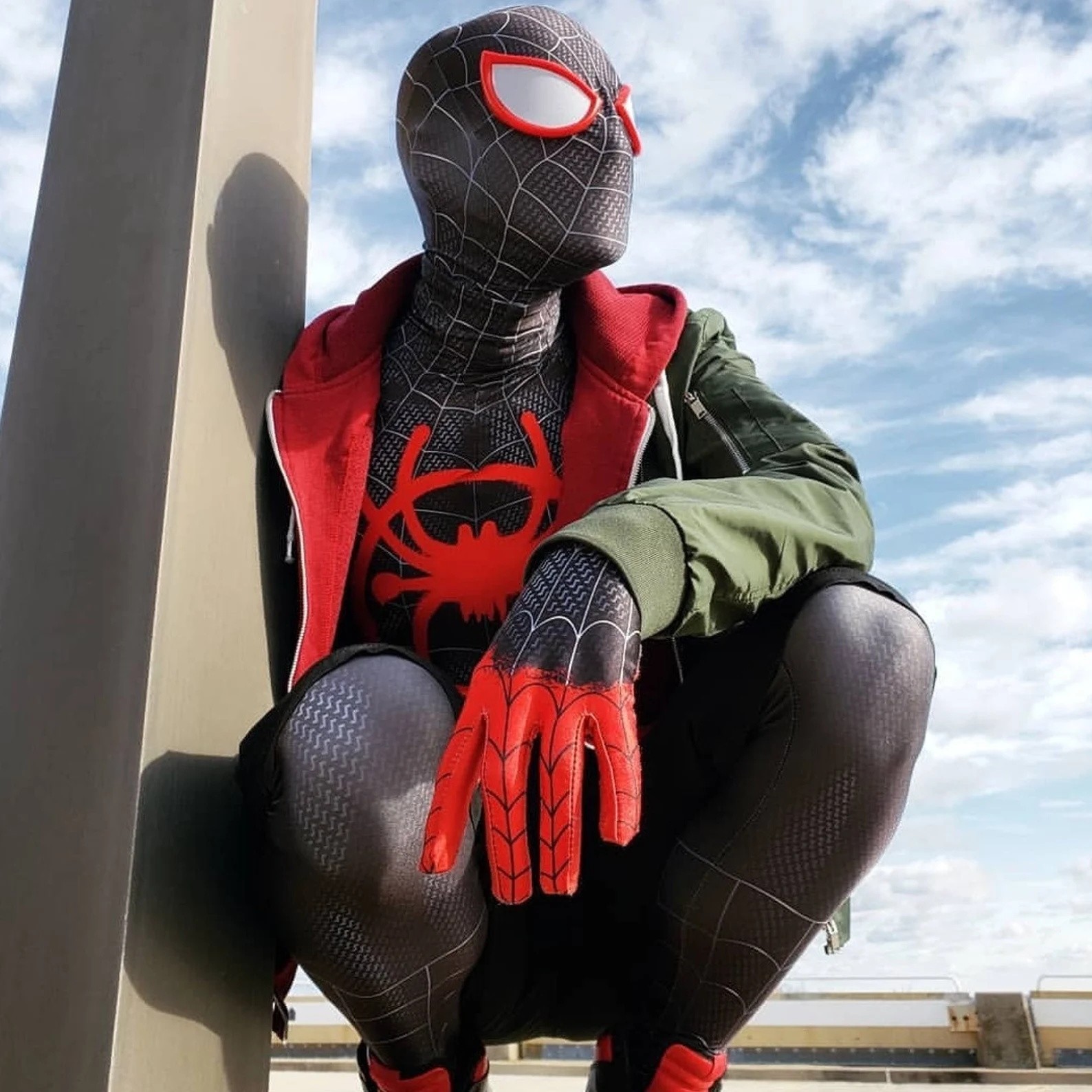 Spider-Man Boy Miles Morales Spiderman Raimi Jumpsuit Kids/Adult Costume Cosplay