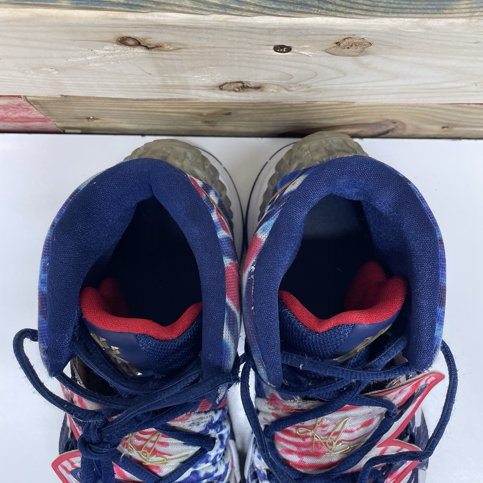 Nike Kybrid S2 “What The” USA Basketball Shoes Men’s Sz 8.5 Tie Dye Gold No Tag