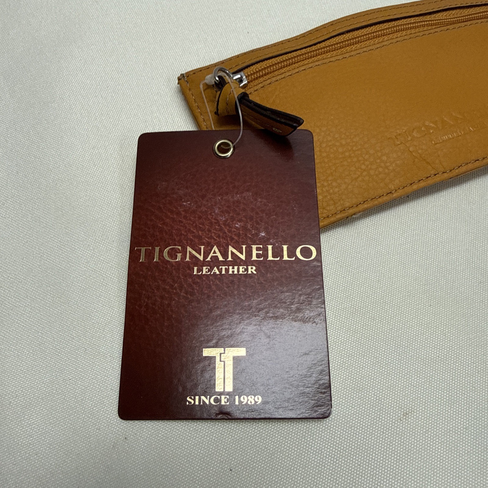 TIGNANELLO Leather Slim Card Wallet Coin Purse Dandelion YELLOW 6.75 X 3.25” NEW