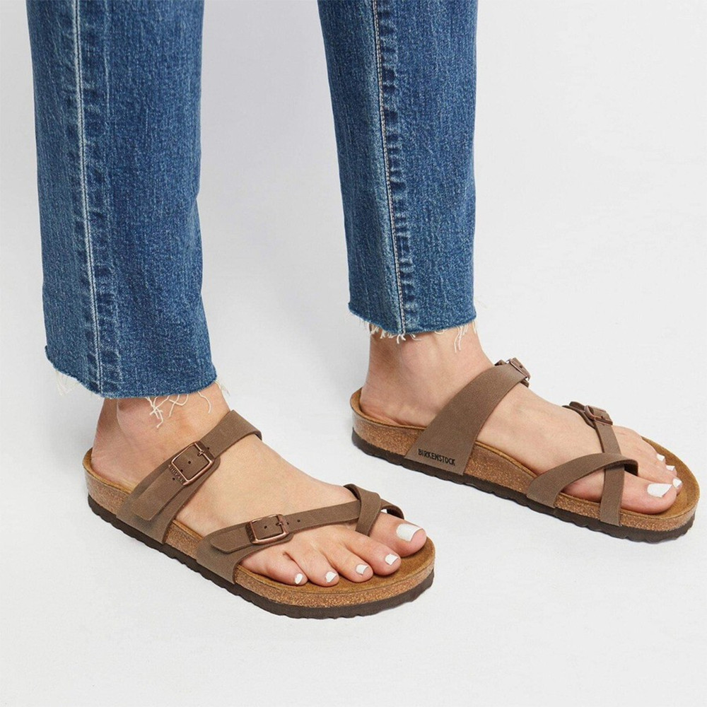 Birkenstock Mayari Flip Flops Soft Footbed Mocha Birkibuc Sandal Women’s Shoes