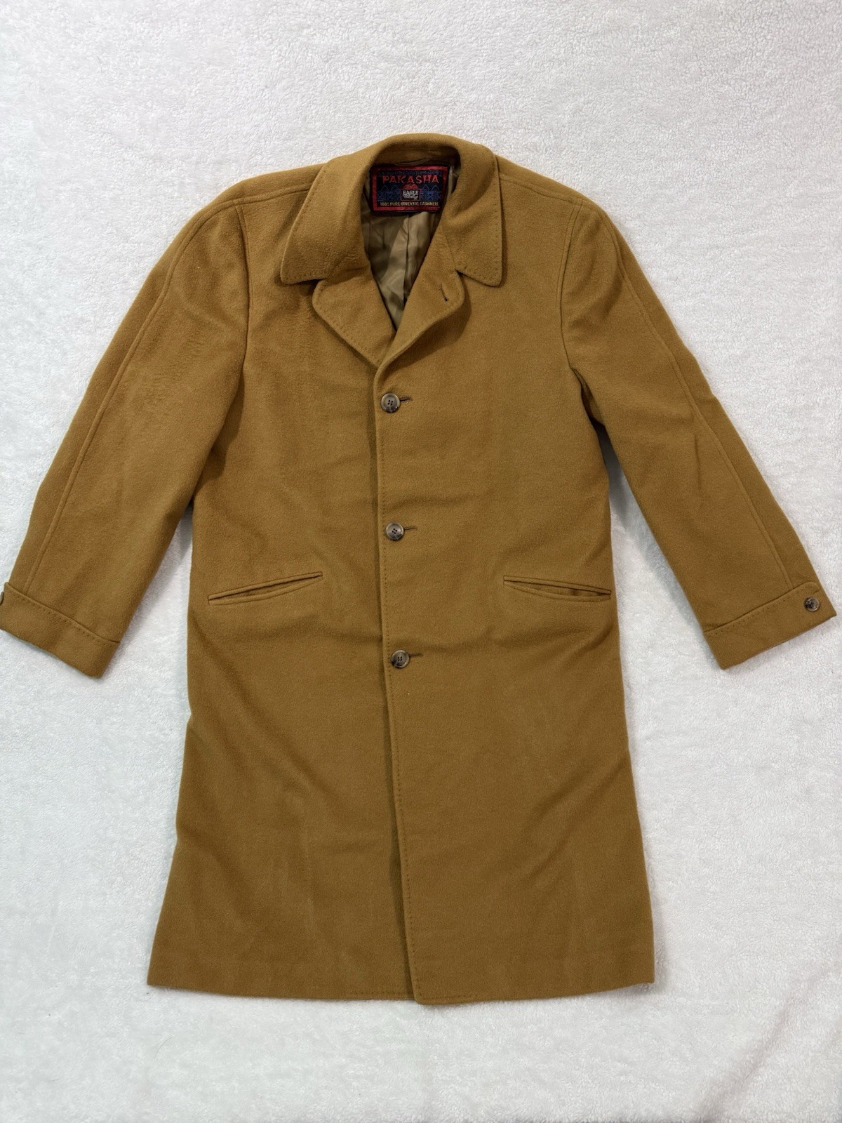 Pakasha 100% Pure Oriental Vintage Cashmere Over Coat EAGLE CLOTHES Size 46 XL