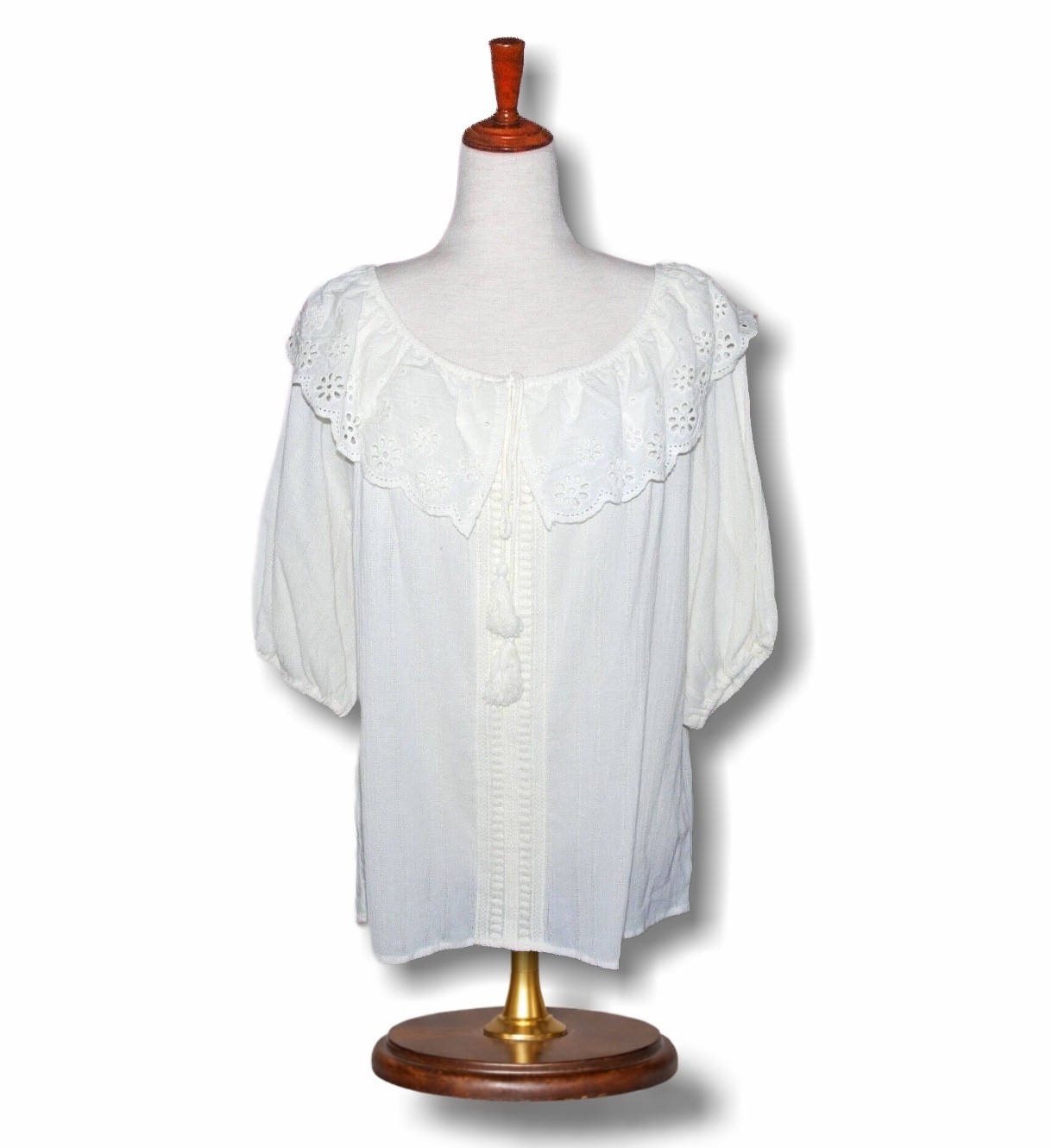 NWT Easel Medium Boho Cottagecore Top Blouse Crocheted Dollie Victorian Whimsy