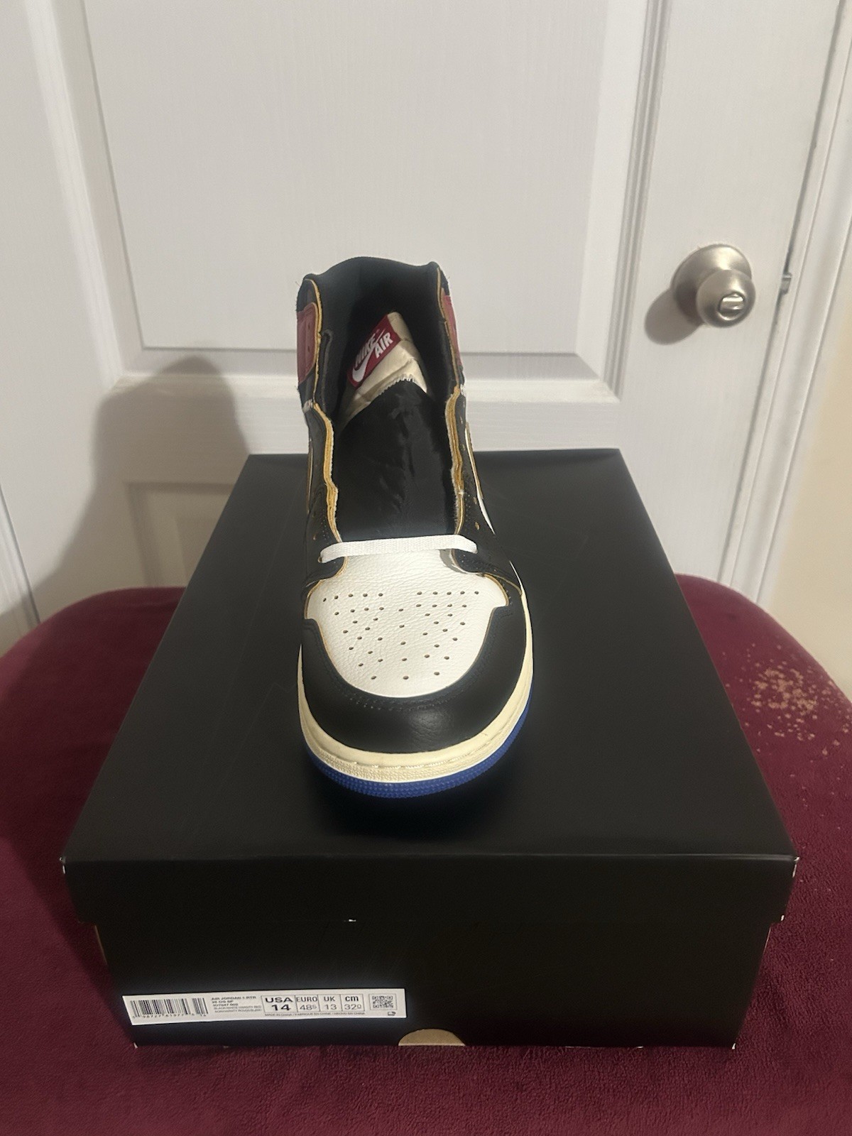 Size 14 – Fragment Design x Union LA x Air Jordan 1 Retro OG High Varsity Red
