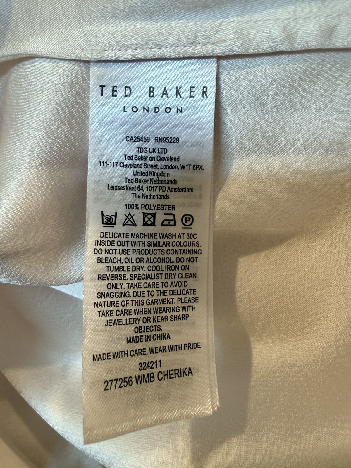 NWT TED BAKER LONDON Ivory Batwing Sleeve Blouse Top Shirt Sz 2
