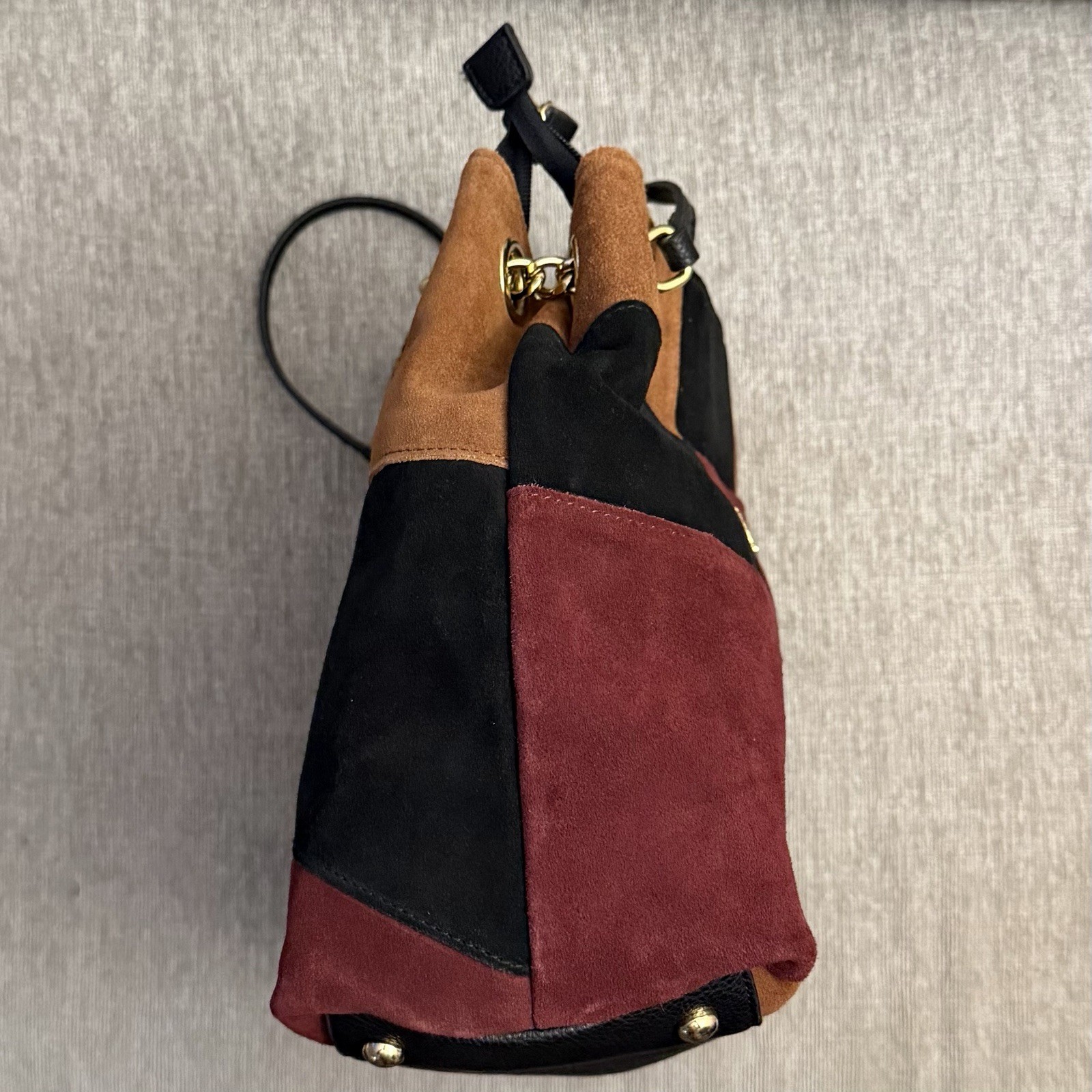 Emma Fox | Gorgeous Patchwork Leather/Suede Shoulder Bag