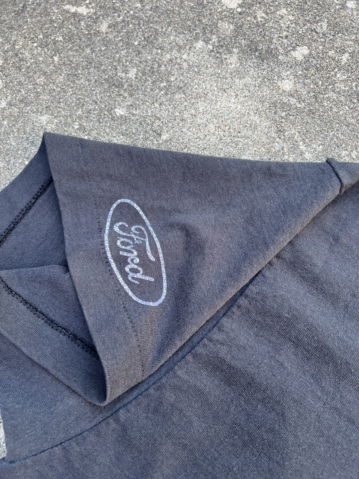 Faded Distressed Vintage 90s Single Stitch Ford Oval Logo T Shirt Black XL FOTL