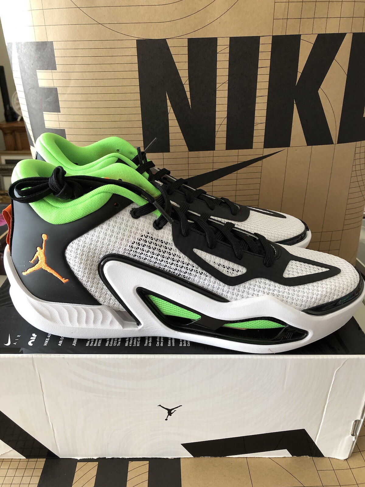 Nike Jordan Tatum 1 White|Orange |Black Home Team DZ3324-108 Men Size 10.5