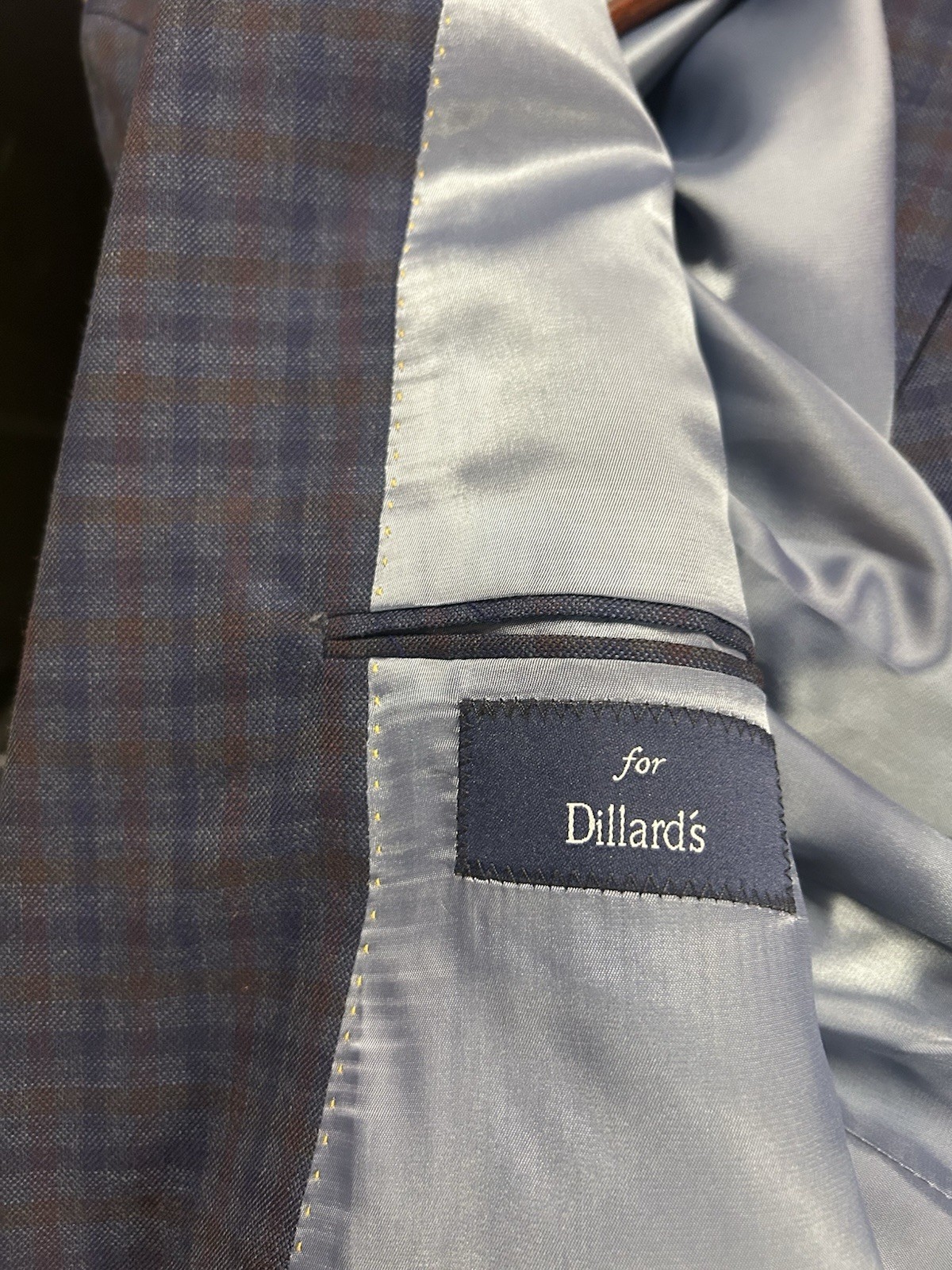Hart Schaffner Marx Men’s Plaid Suit Jacket Blue/Brown Single-Breasted Notch