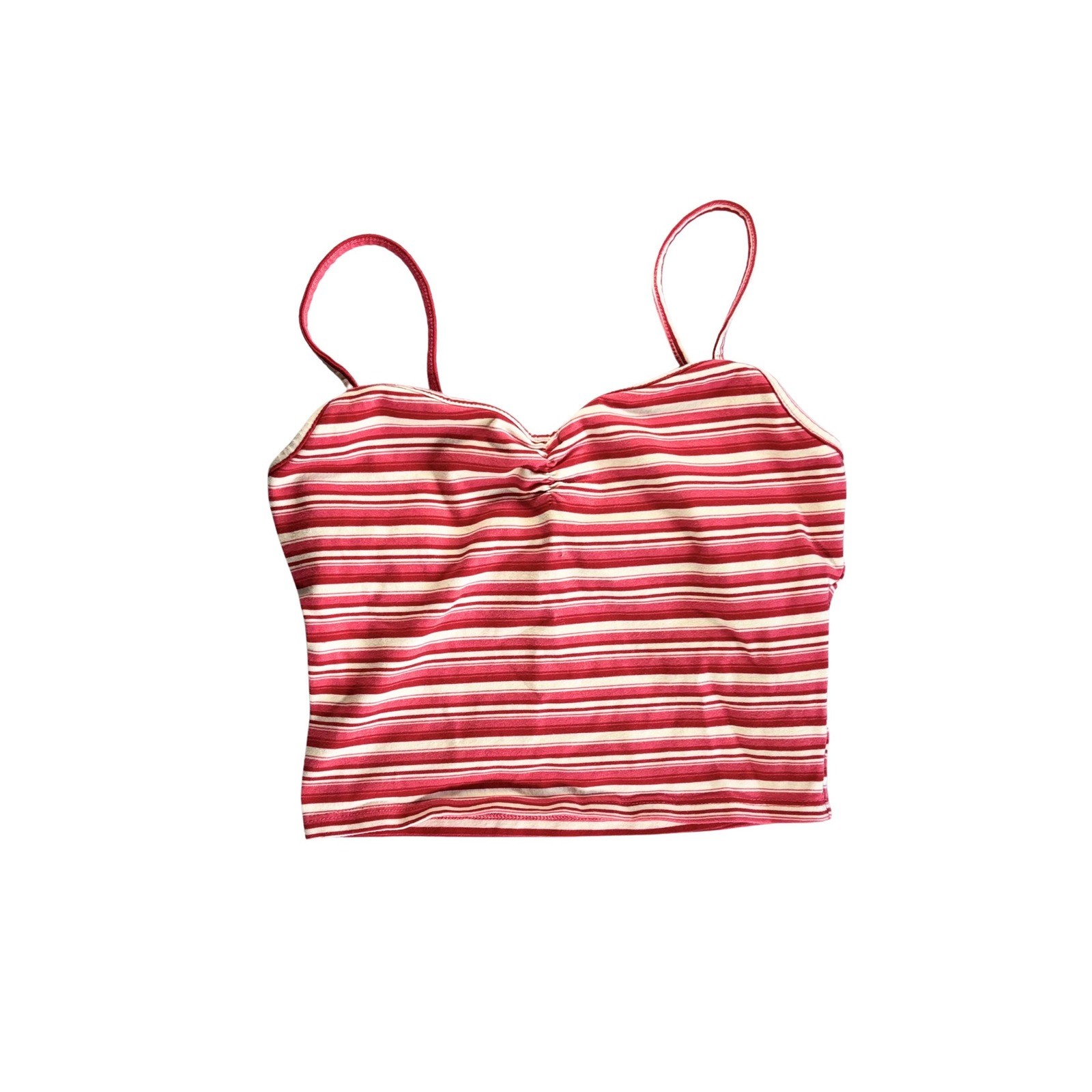 Out From Under Pinch Front Fitted Cami Red Stripe Women Small Urban Outfitters