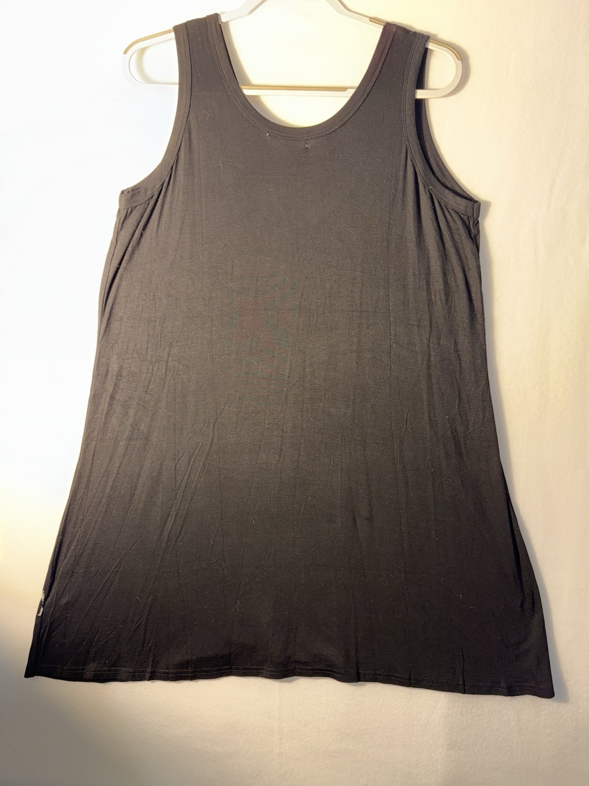 INDIA BOUTIQUE Black Tank Top With Palm Trees Woman’s One Size Fits All