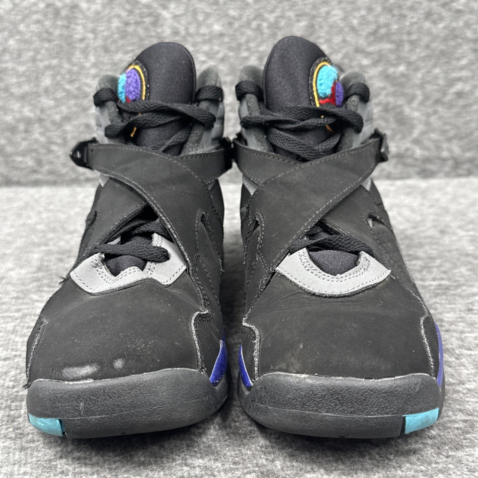 Air Jordan 8 Retro Aqua 2015 Youth Size 7Y Black Purple Teal Clean Used