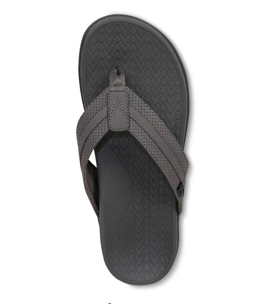 Vionic Men’s Tide II Toe Post Sandal, Charcoal