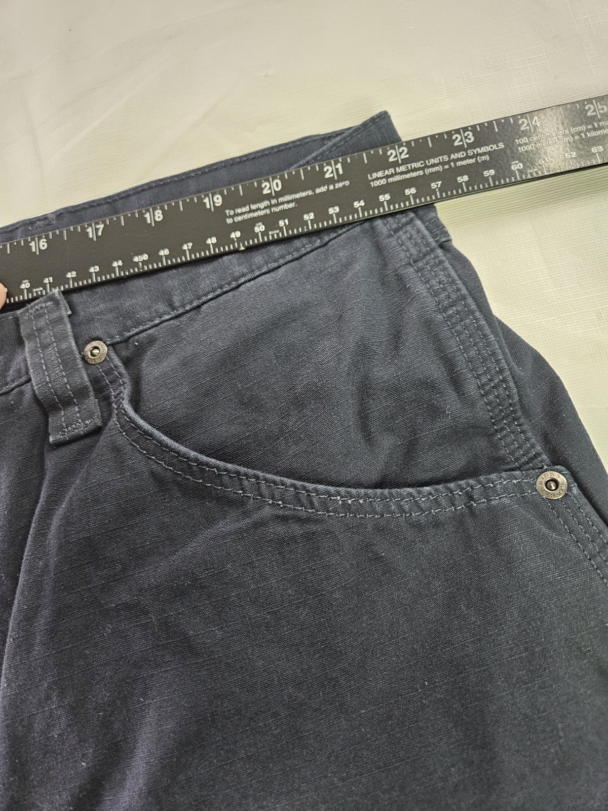 Wrangler Riggs Workwear Carpenter Short Men 44×10.5″ Blue Hammer Loop Canvas
