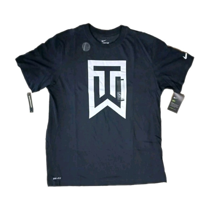 Nike Tiger Woods T-Shirt TW Big Logo Black DC0088-010 DRI-FIT Tee Men’s XL Golf