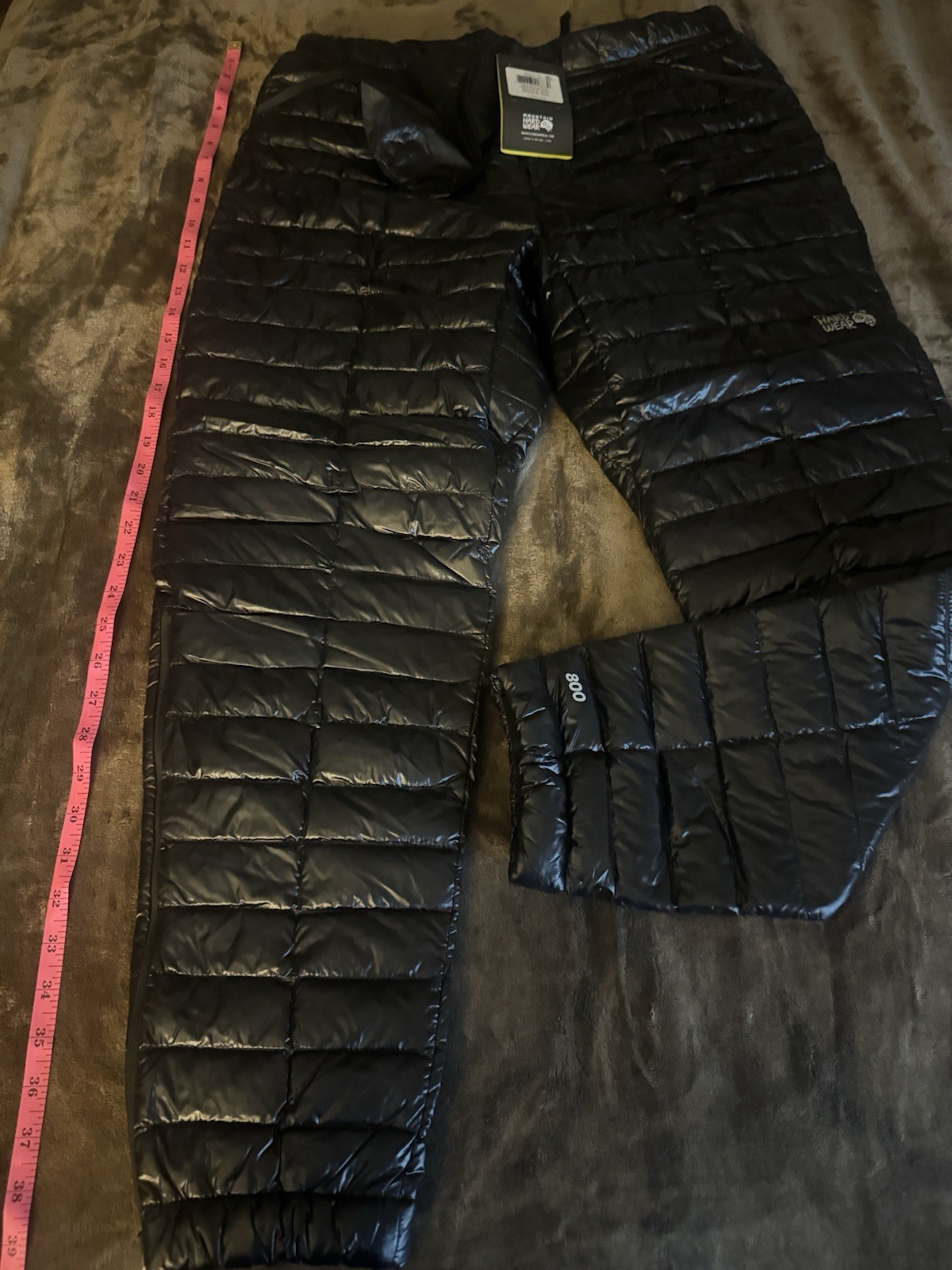 Mountain Hardwear Ghost Whisperer Down Pants Womens M – Short – Black 800 NEW