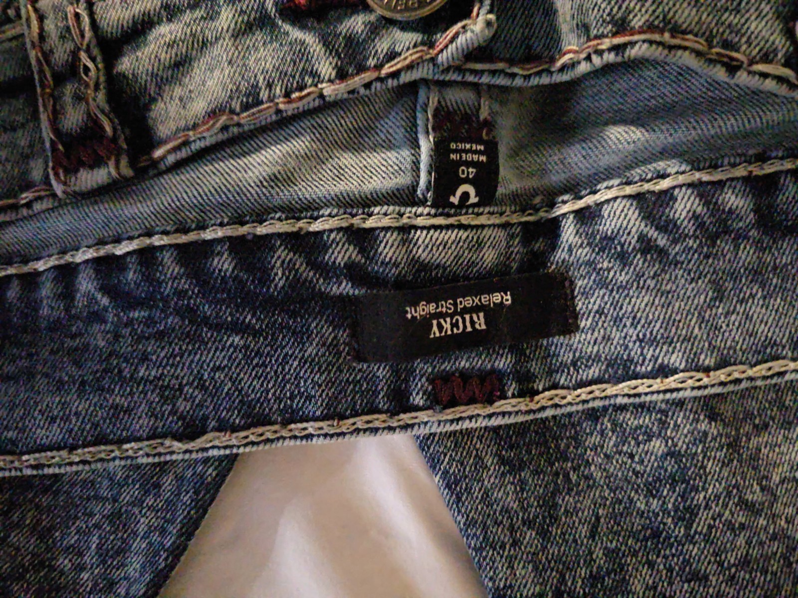 True Religion Men’s Blue Medium Wash Straight Fit Denim Jeans 5-Pocket Button