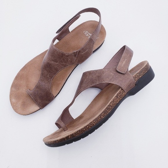 Dansko Reece Brown Leather Sandal Thong Toe Slingback Women’s Size EU 41 US 11