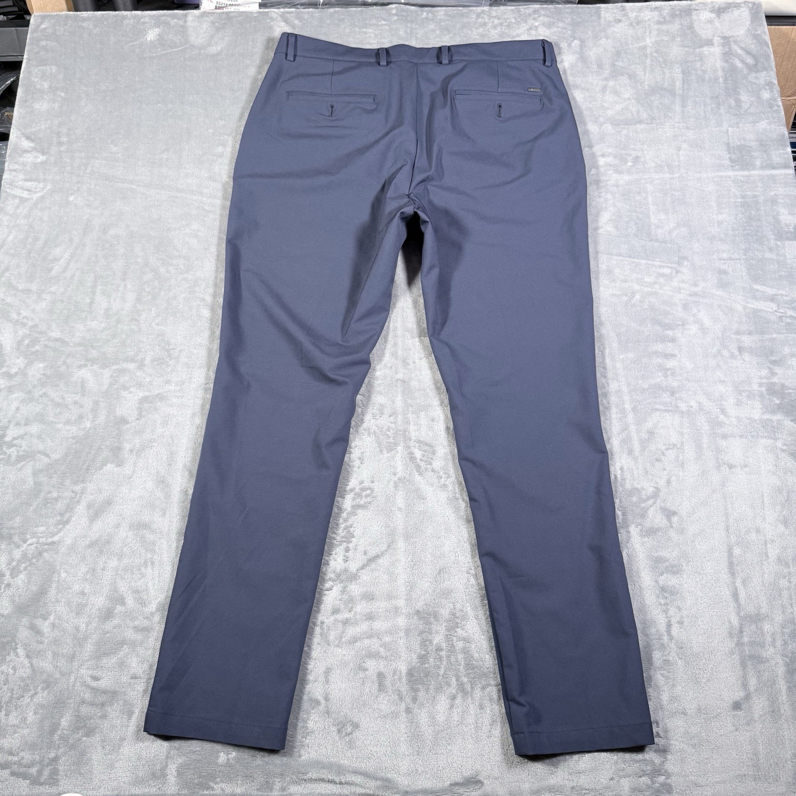Greg Norman Mens 36×30 Blue Tech Stretch Golf Pants Flat Front Slacks Hemmed 32