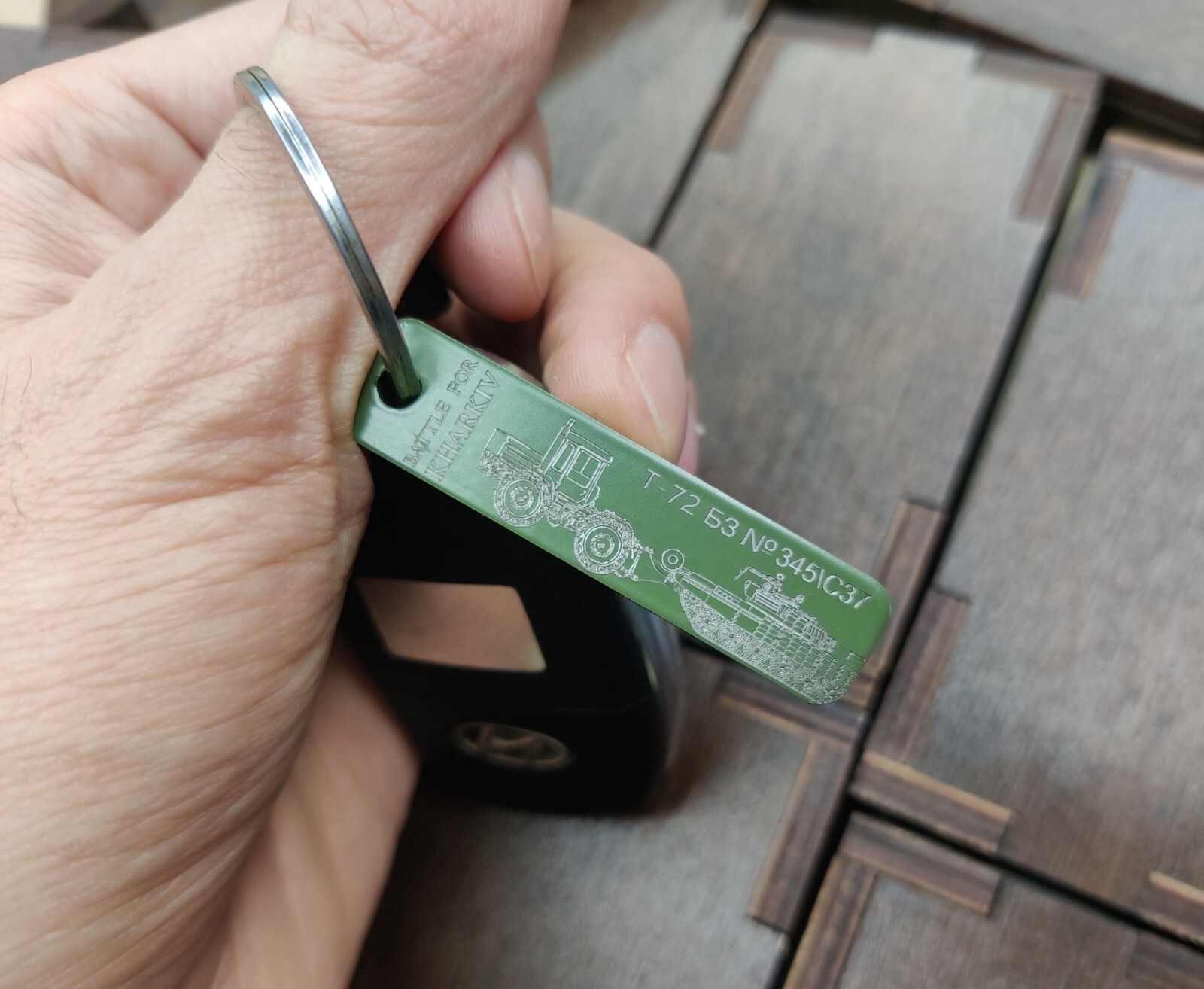 Unique Brutal Mini Keychain, Crafted in Ukraine from Recycled Material
