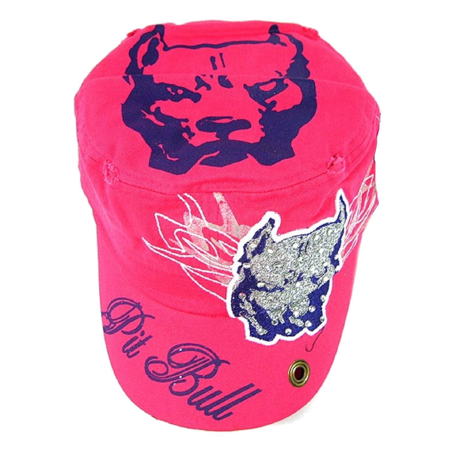 Pit Bull Rhinestone Glitter Adjustable Cadet Hat Adult One Size- NWT