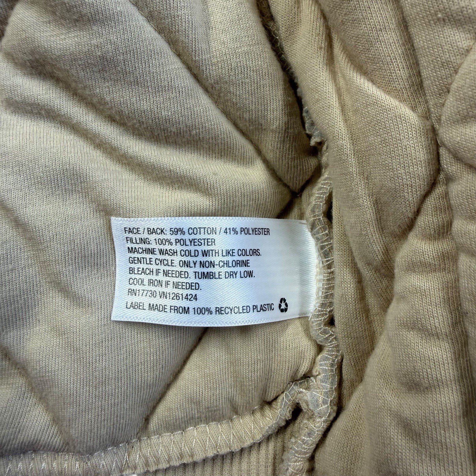 Wild Fable Quilted Button Front Jacket Cream Collared Casual Size S