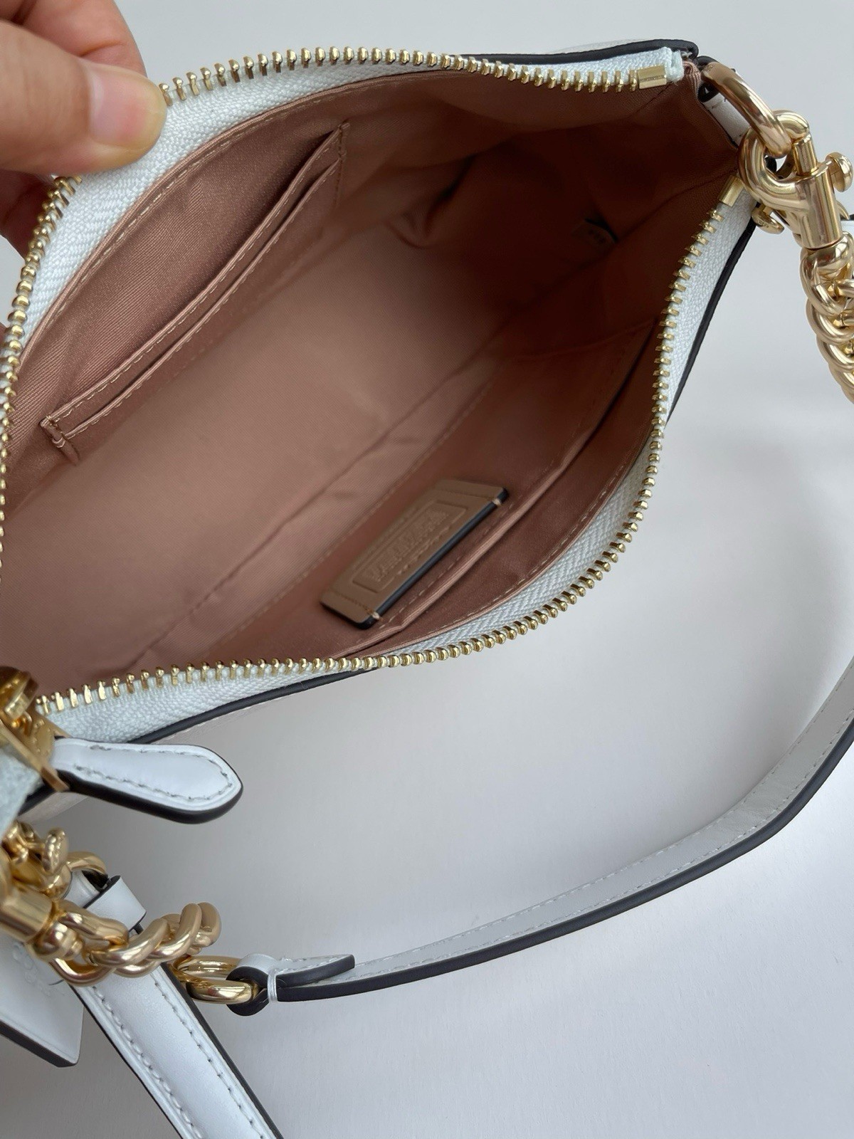 NEW COACH Teri 2Way Shoulder Bag Signature Coated Canvas White outlet CA548