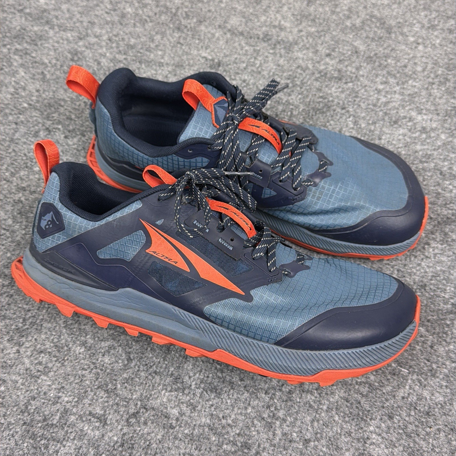 Altra Lone Peak Trail Running Shoes Mens 11.5 Blue Orange Zero Drop Hiking