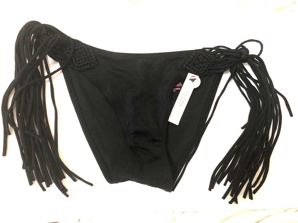 Victoria’s Secret Strappy Swim bikini Cheeky Bottom Black NWT