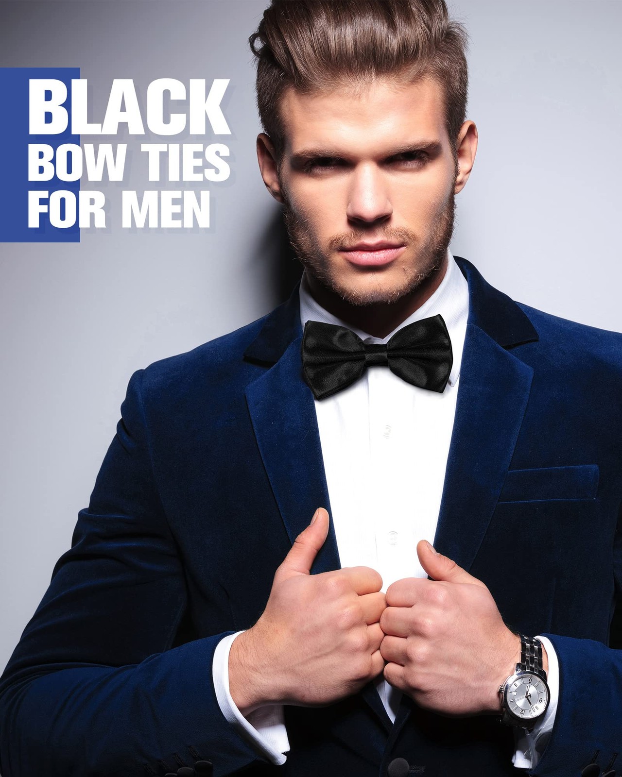 Hercicy 20 Pieces Bow Ties for Men, Formal Satin Solid Tuxedo Adjustable Leng…