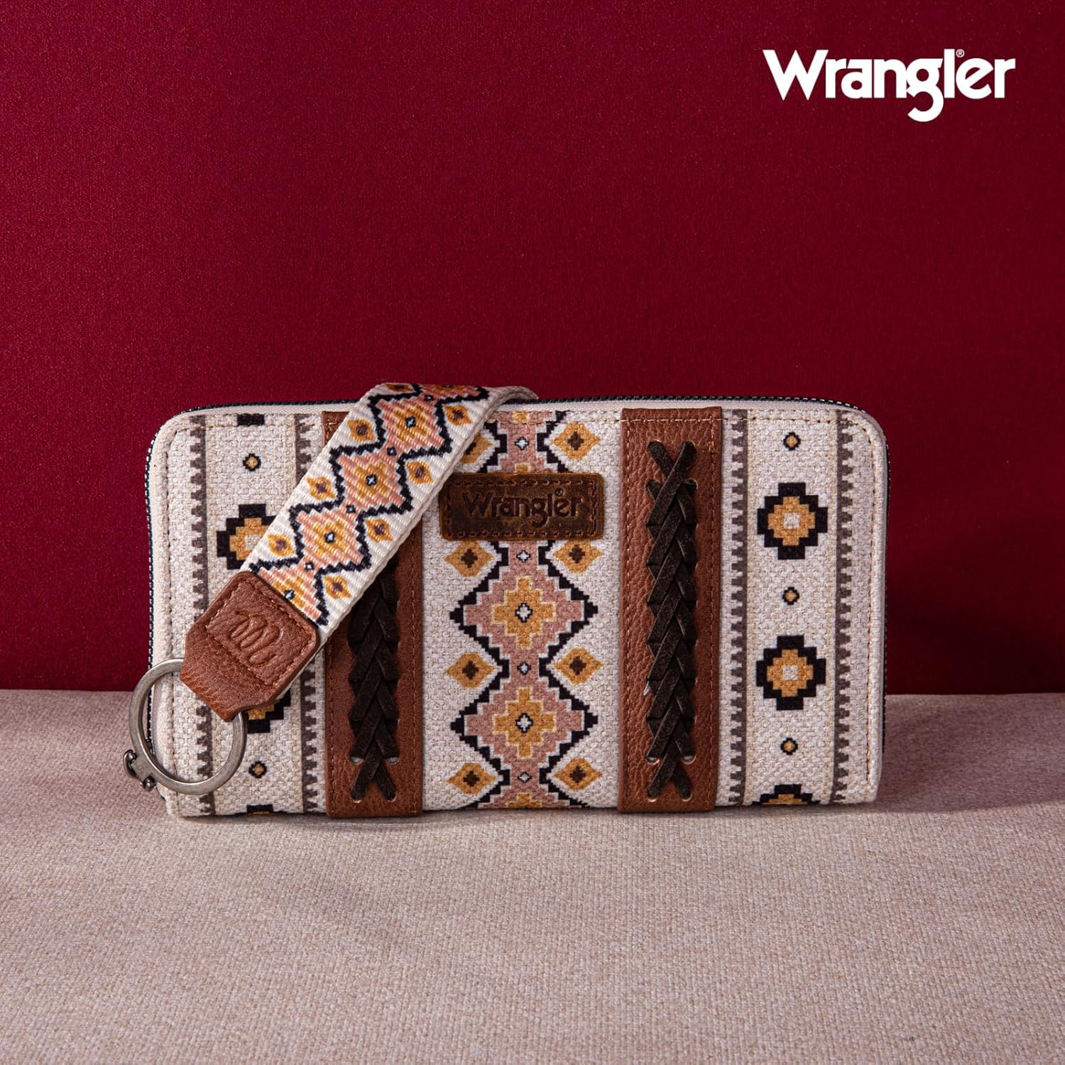 X Wrangler Wristlet Western Wallet Boho Aztec Credit Card Holder for Women