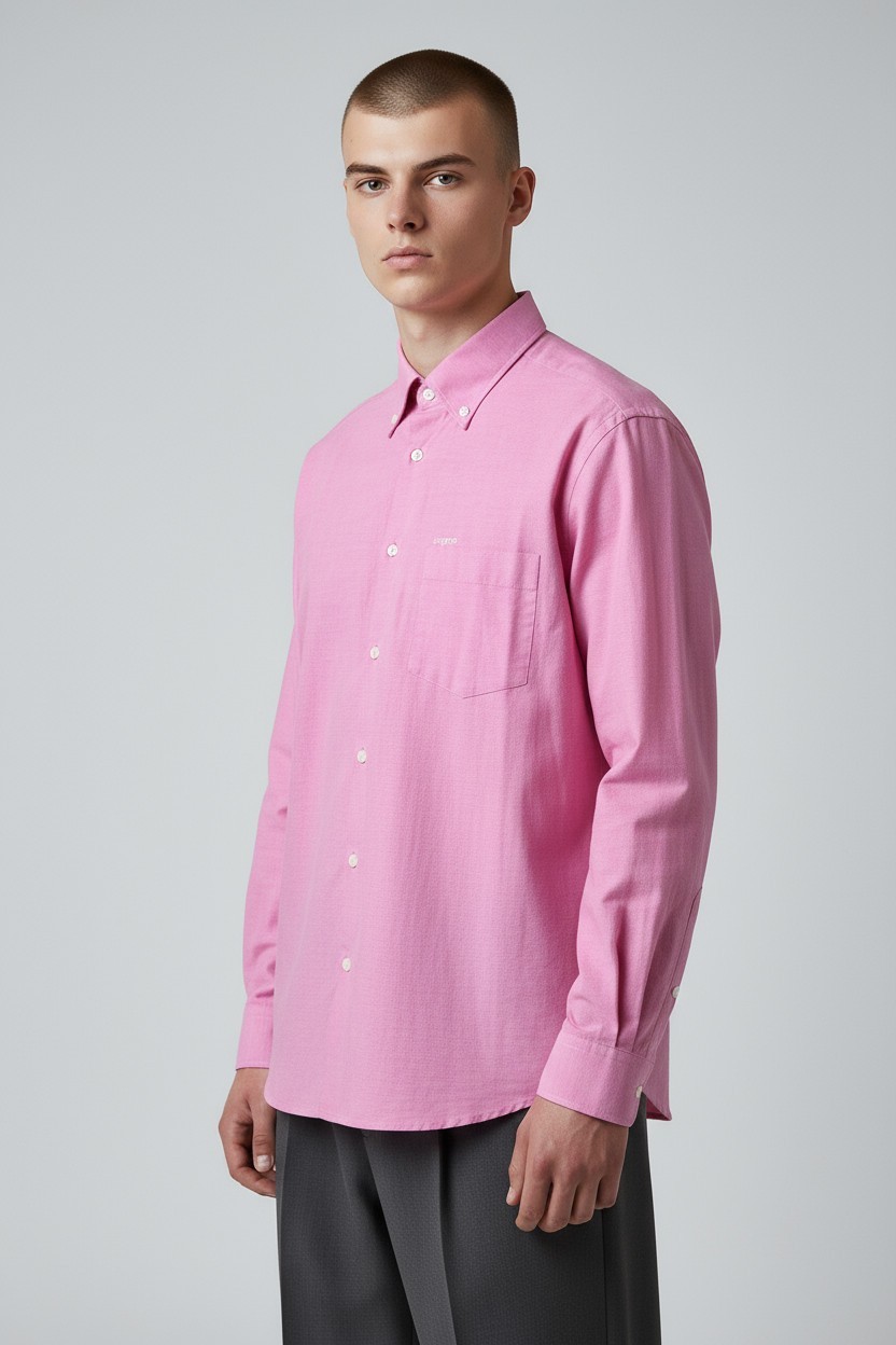 Hungarian men’s pink solid color shirt made in Italy size 39/15.5