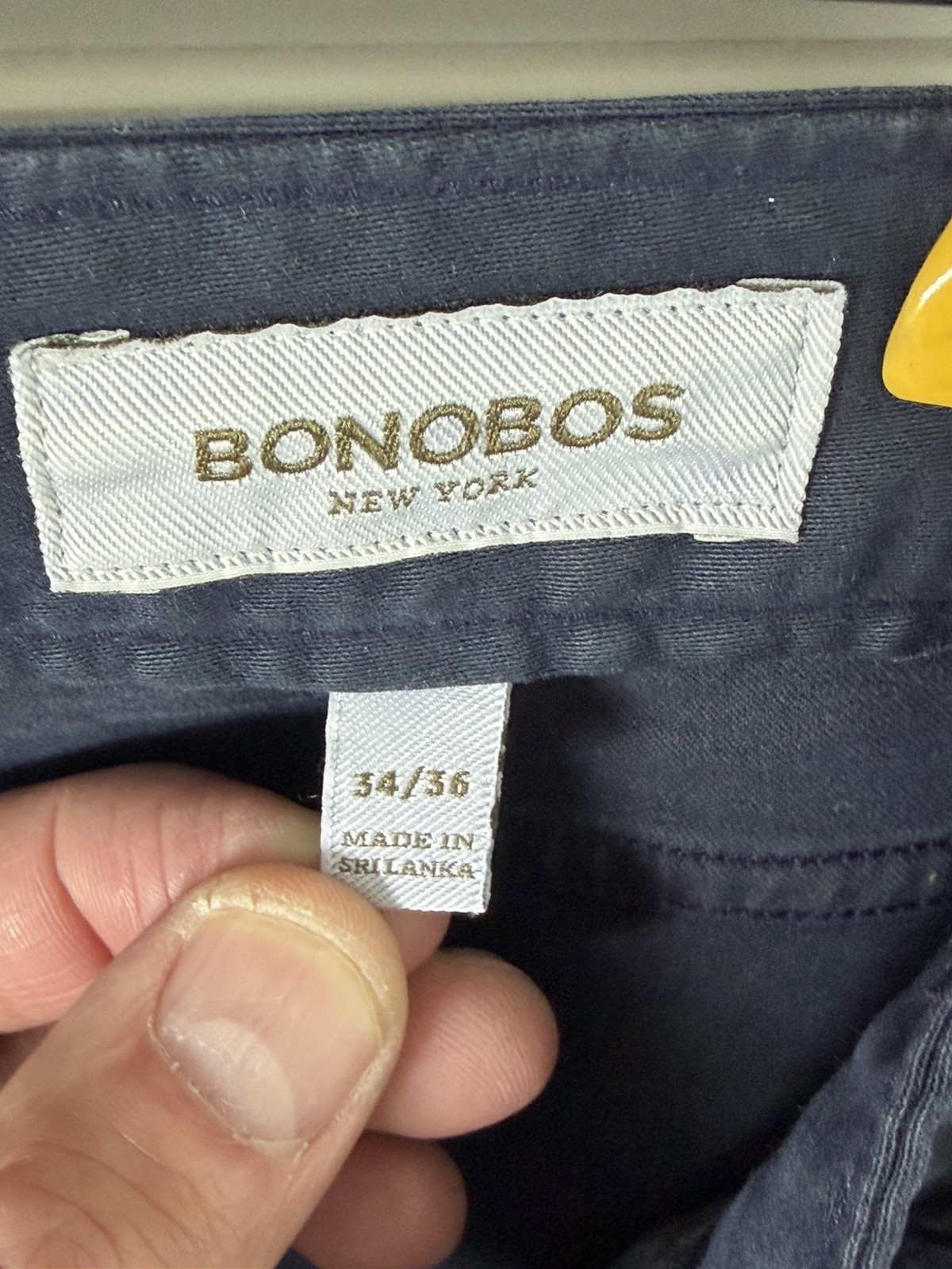Bonobos Italian Brushed 5-Pocket Pants 34×36 Slim Fit Dark Navy Blue Mint