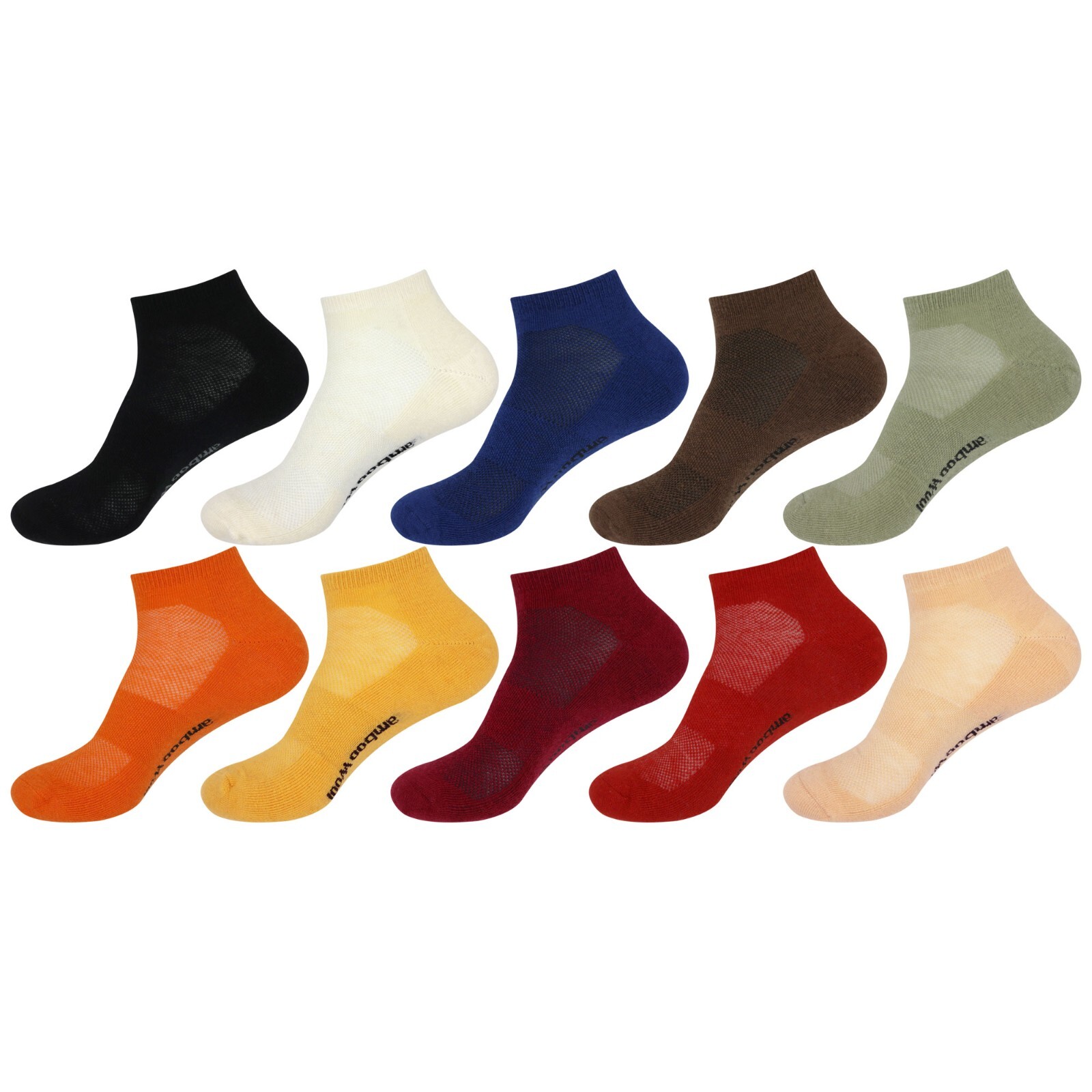 BambooMN Unisex Men Women Rayon from Bamboo Wool Blend Athletic Quarter Socks