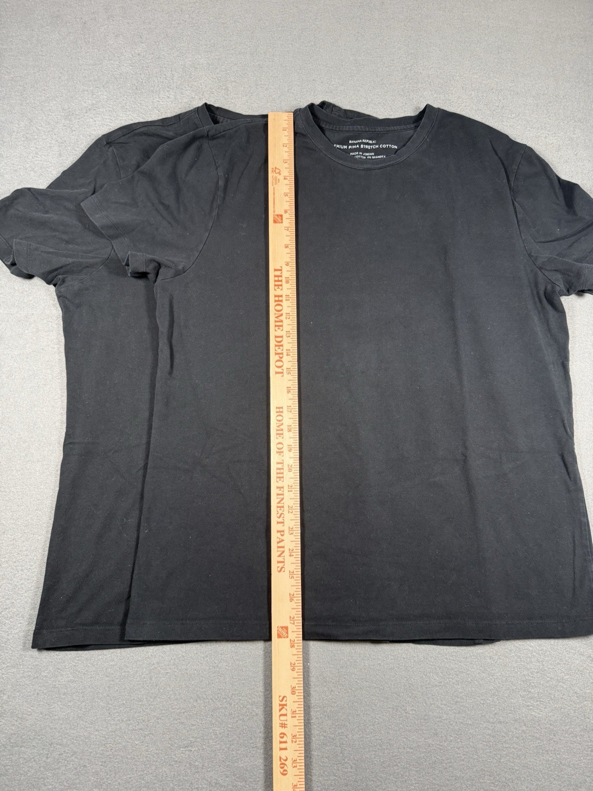 2 Banana Republic Premium Pima Stretch Cotton Crewneck T-Shirts XL Blk. #0008