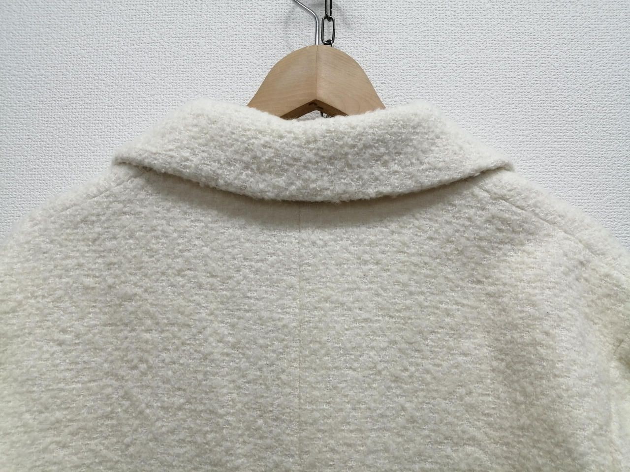 ZARA Straight Wool Blend Coat With Tags WHT S Used