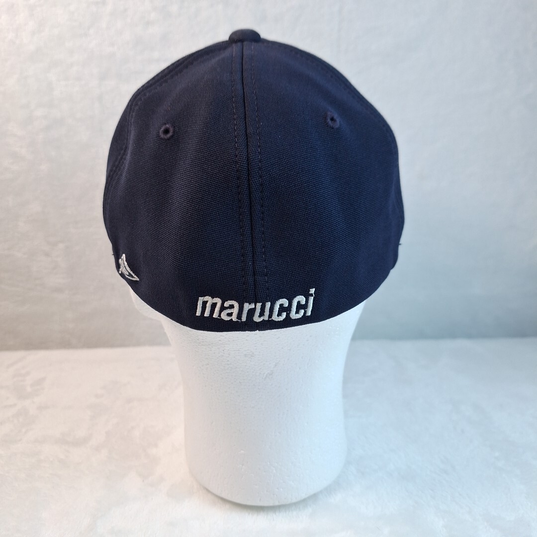 Marucci TP Logo Ball Cap Hat Fitted L/XL Baseball Yellow Logo Navy Blue