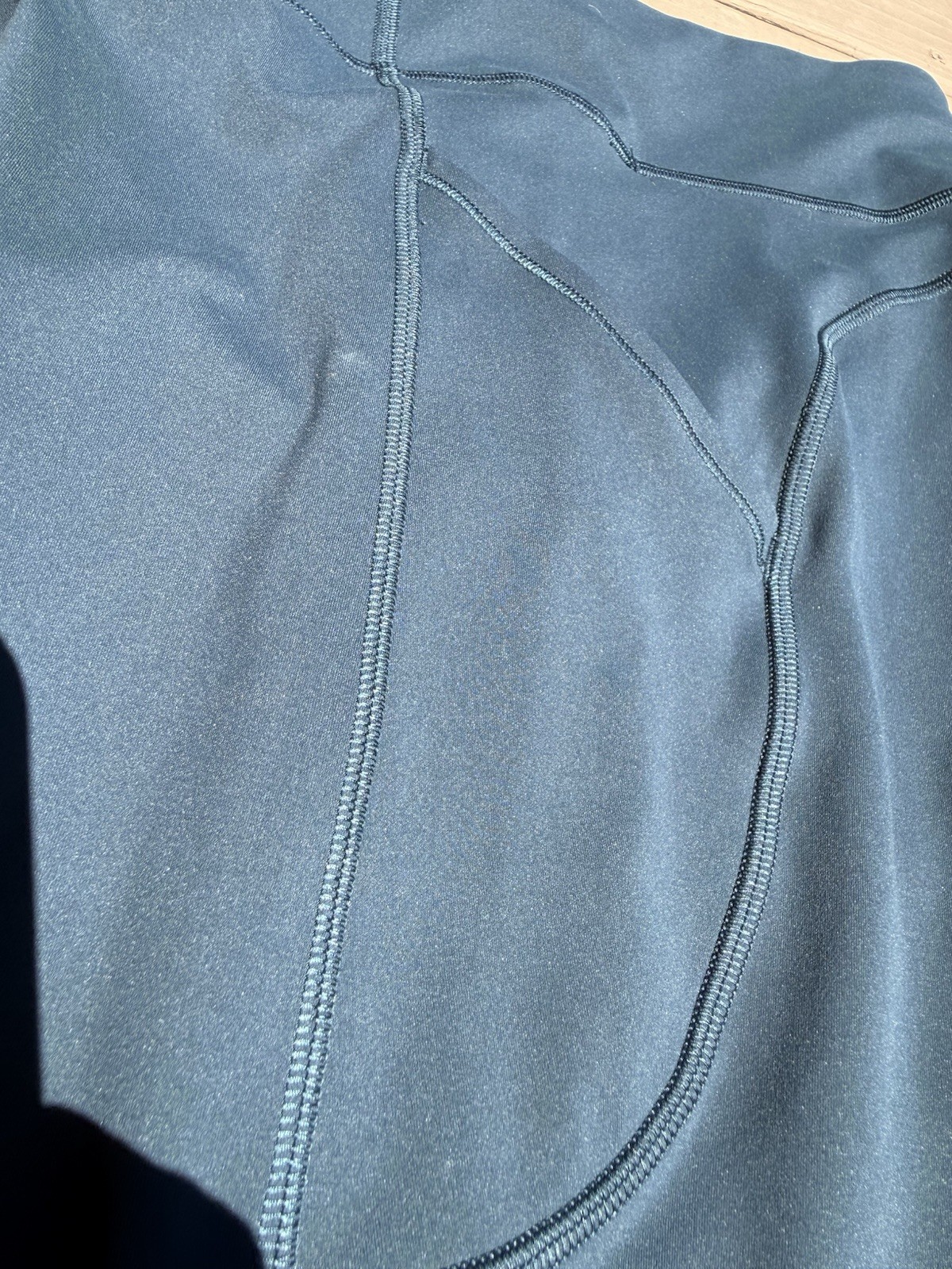 Lululemon Fast and Free Biker Short Compression Blue Women Size 8 Teal High Rise