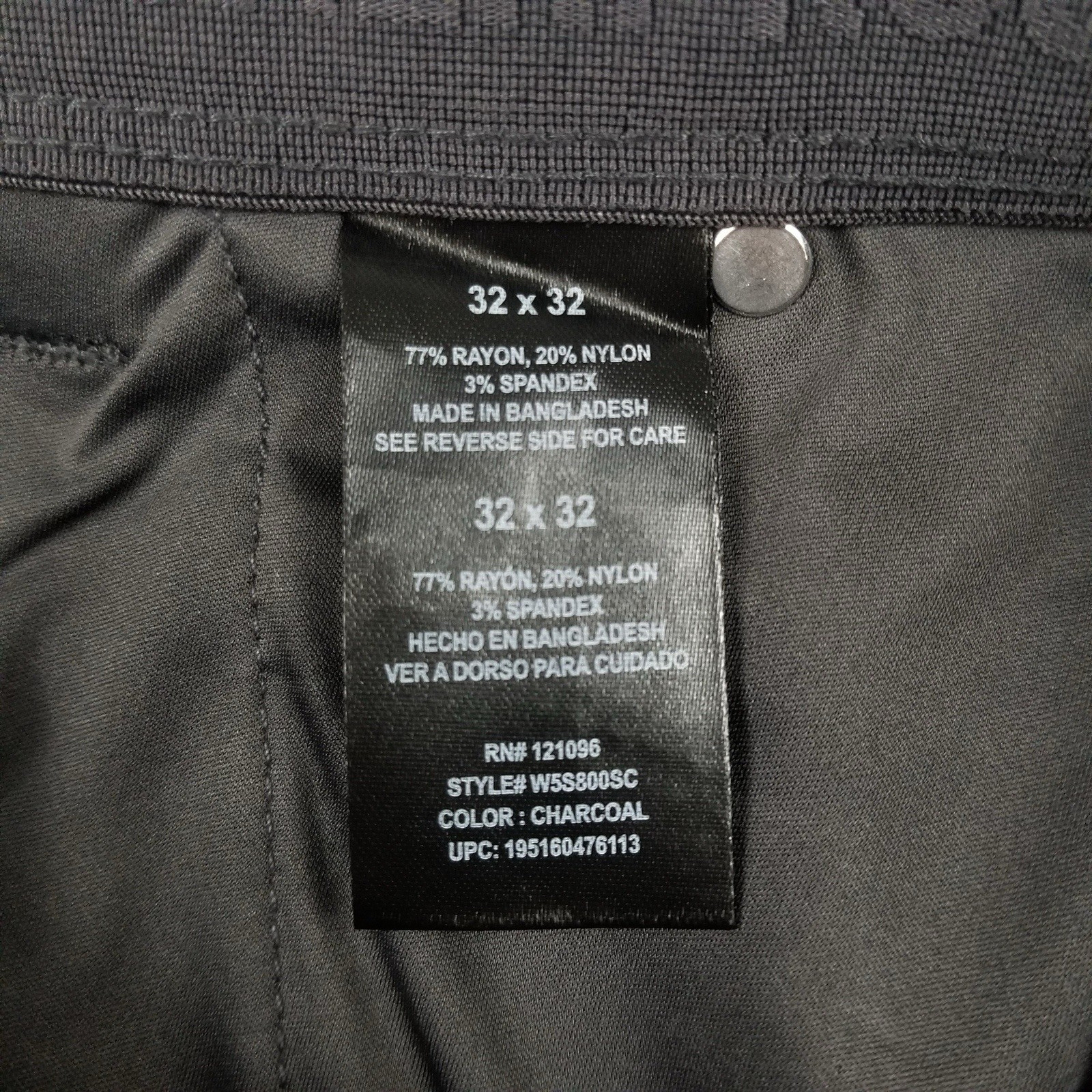 Weatherproof WP Mens 32X32 Charcoal Classic Fit Active Stretch Tech Utility Pant