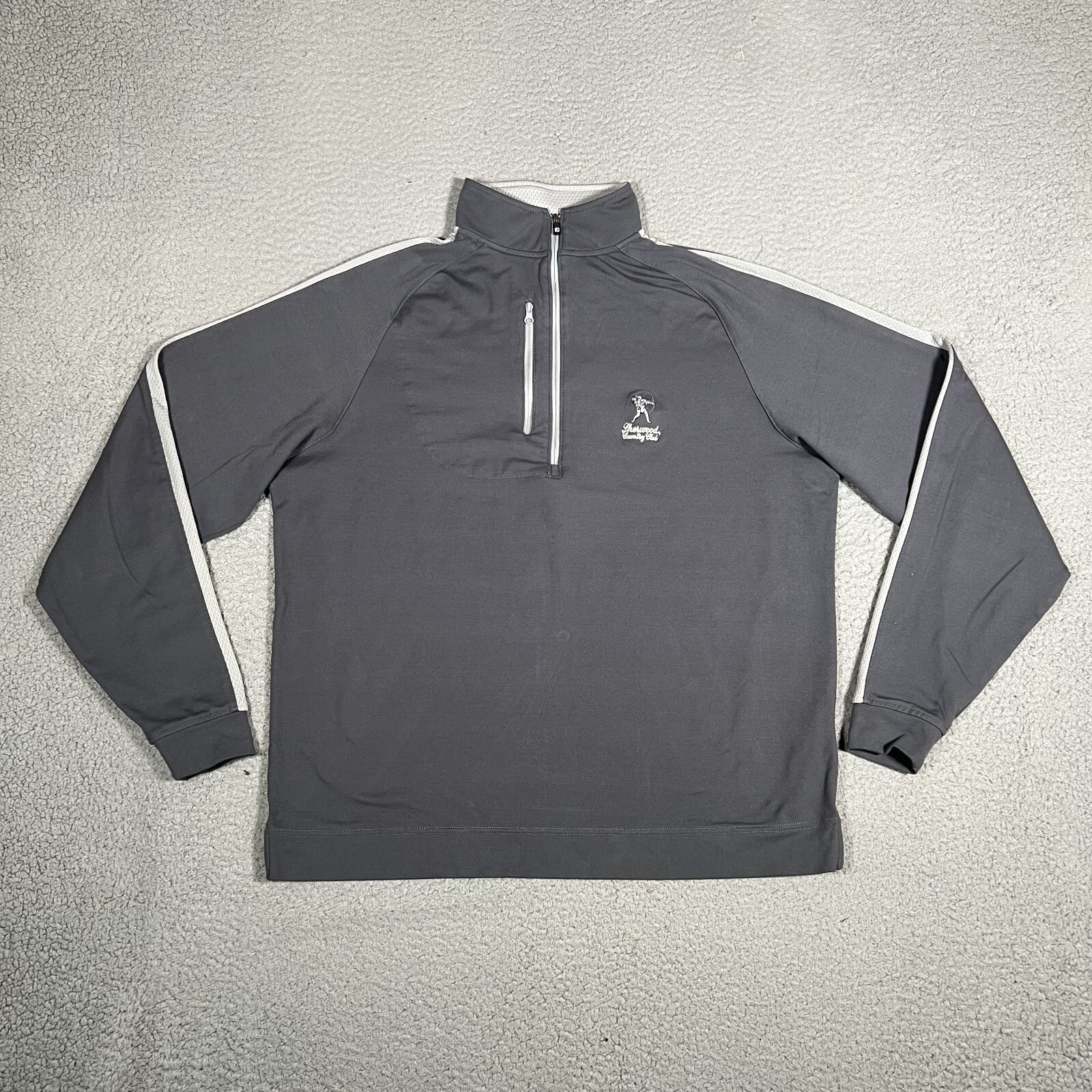 FootJoy Sweater Mens Medium Gray 1/4 Zip Golf Pullover Casual Preppy Sherwood CC