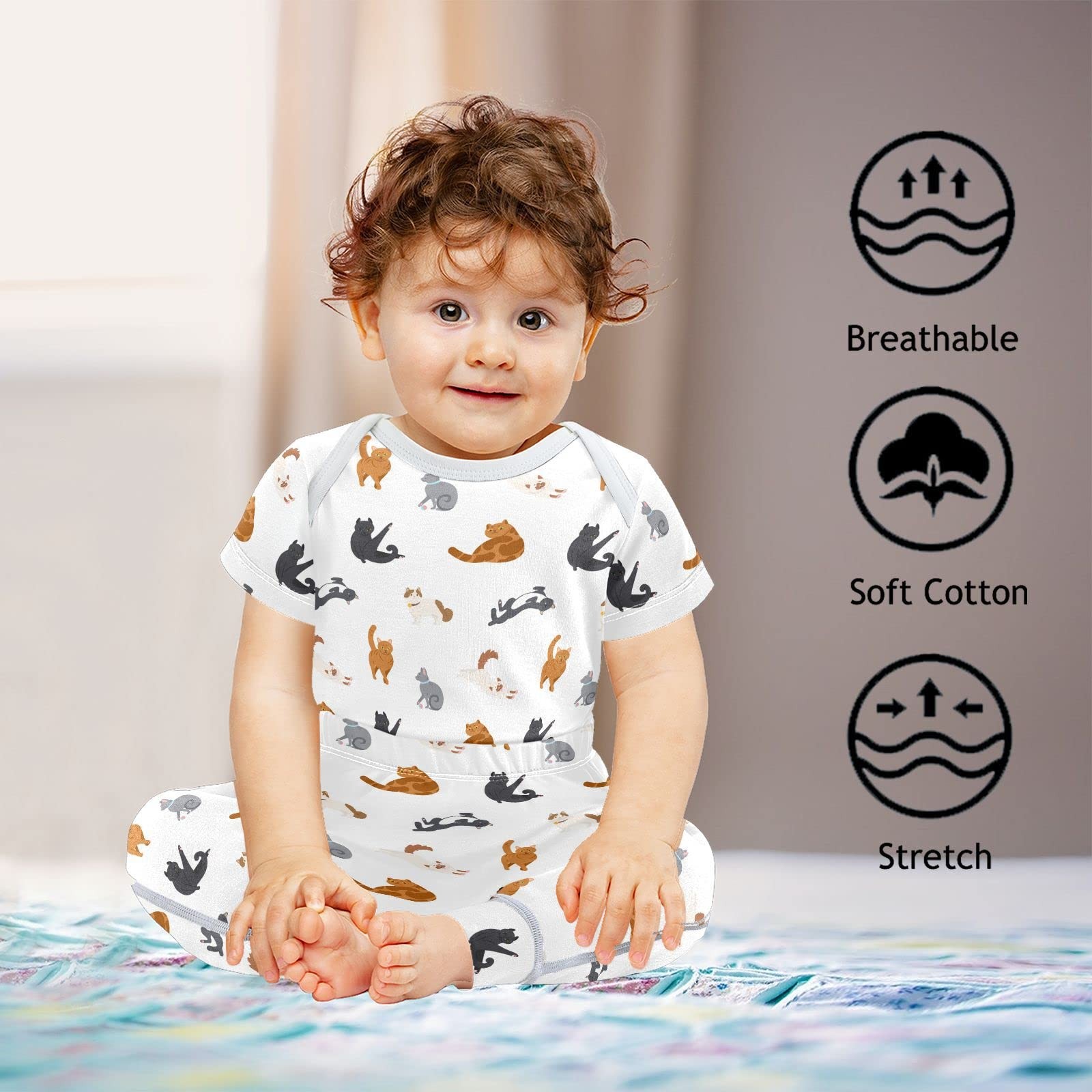 vvfelixl Baby Clothes Set Cats Different Breeds 3-6 Months, Multi19