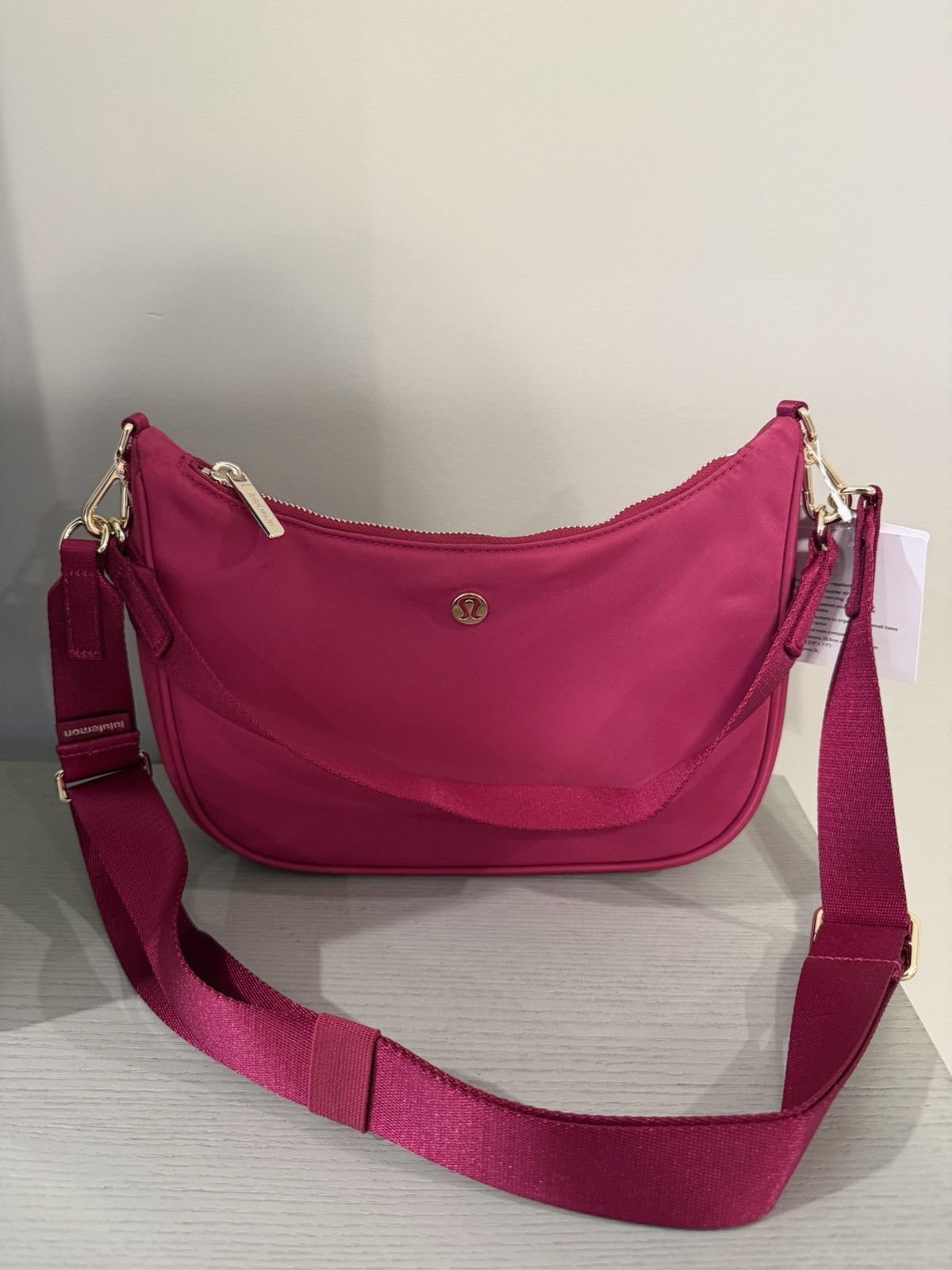 Lululemon City Essentials Small Shoulder Bag NWT Berry Rumble *sold out color *