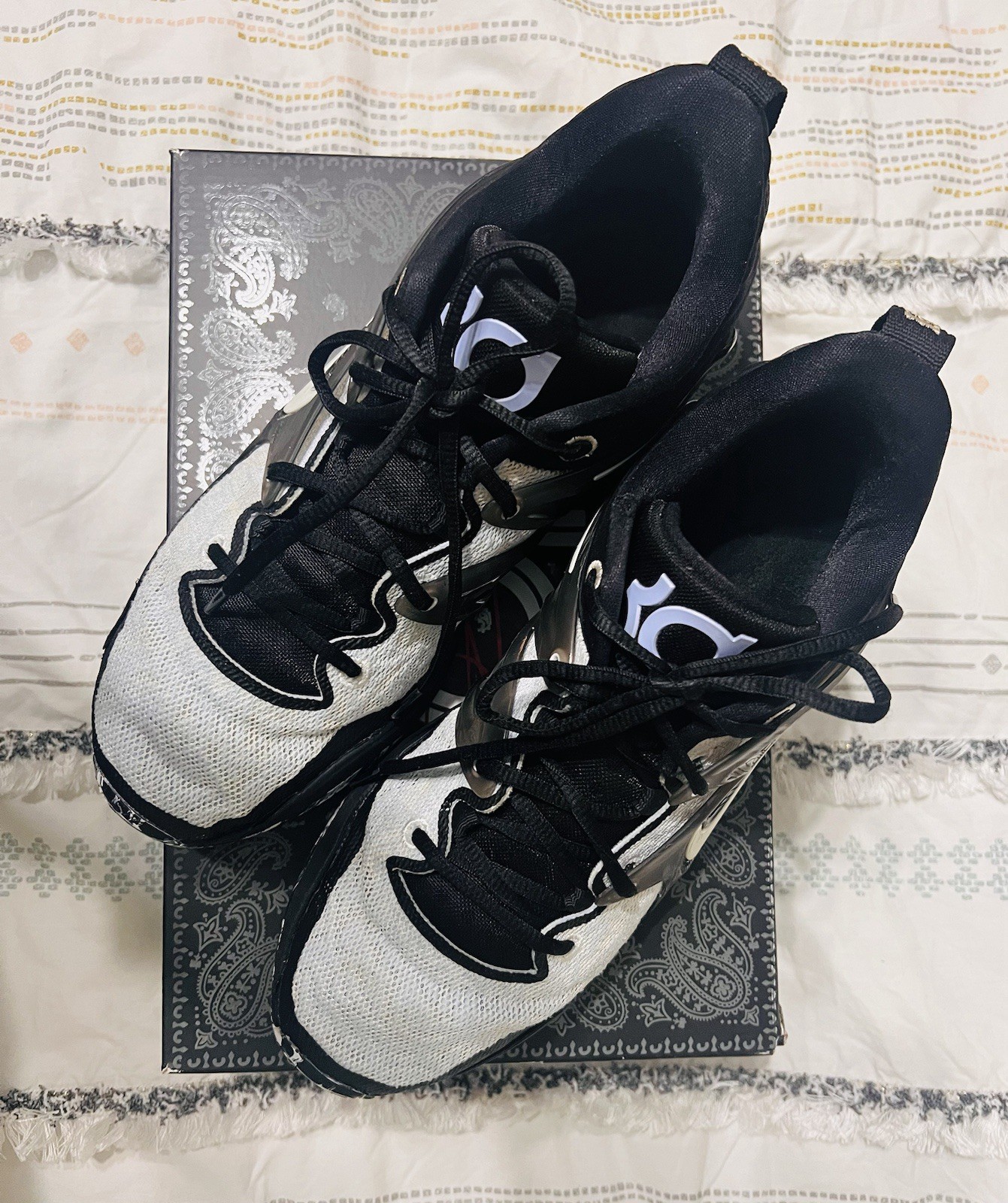 Nike KD15 Refugee White Black Royal Tint Basketball Shoes DC1975-101 Size 10 1/2